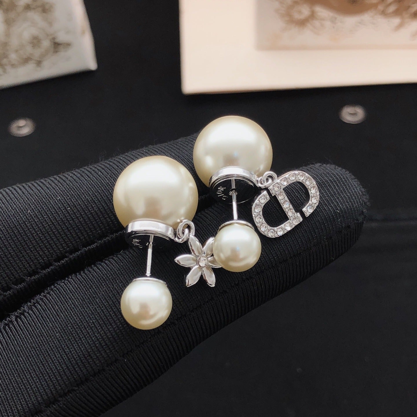 Dior Brass Floral Earrings