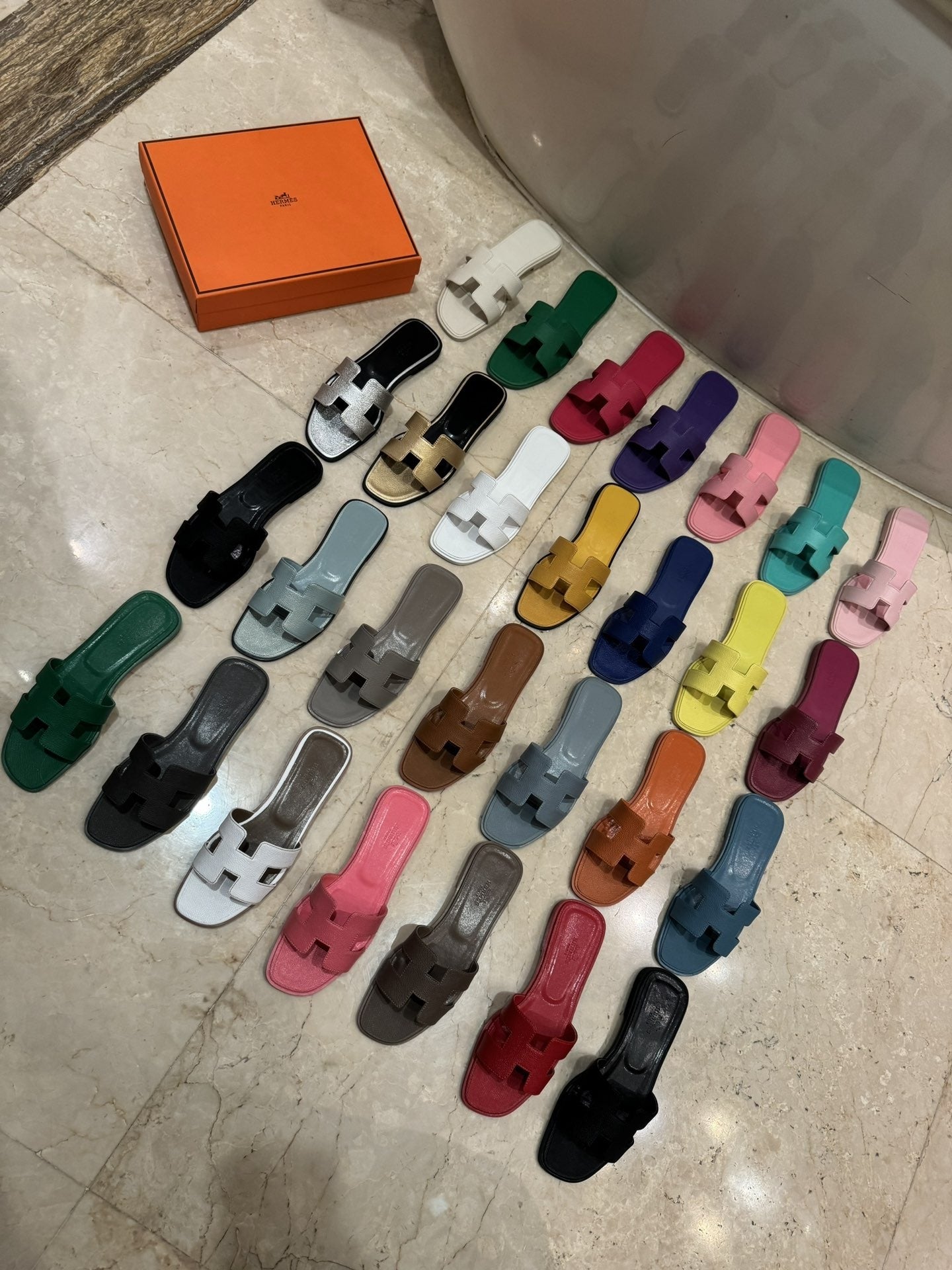 Hermes Leather Slides