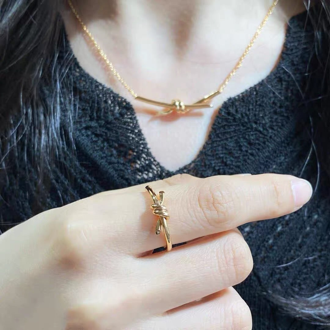 Tiffany & Co. Silver Brass Knot Ring