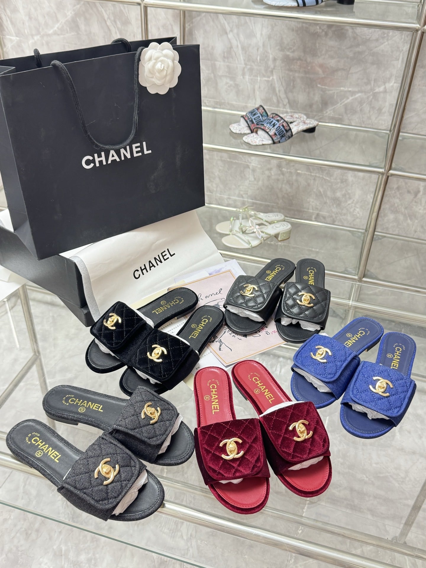 Chanel Lambskin Leather Slides