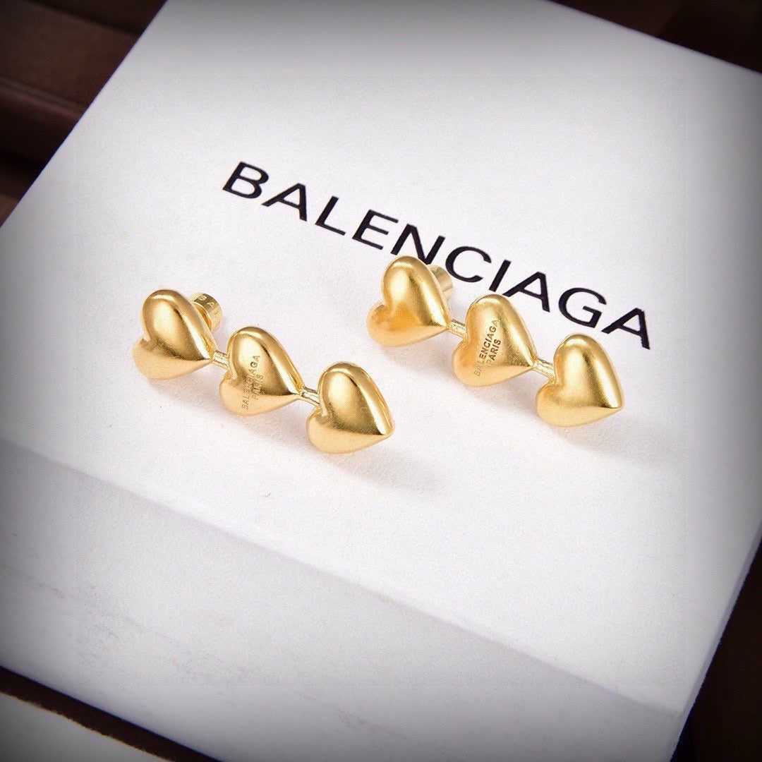 Balenciaga Gold Brass Earrings