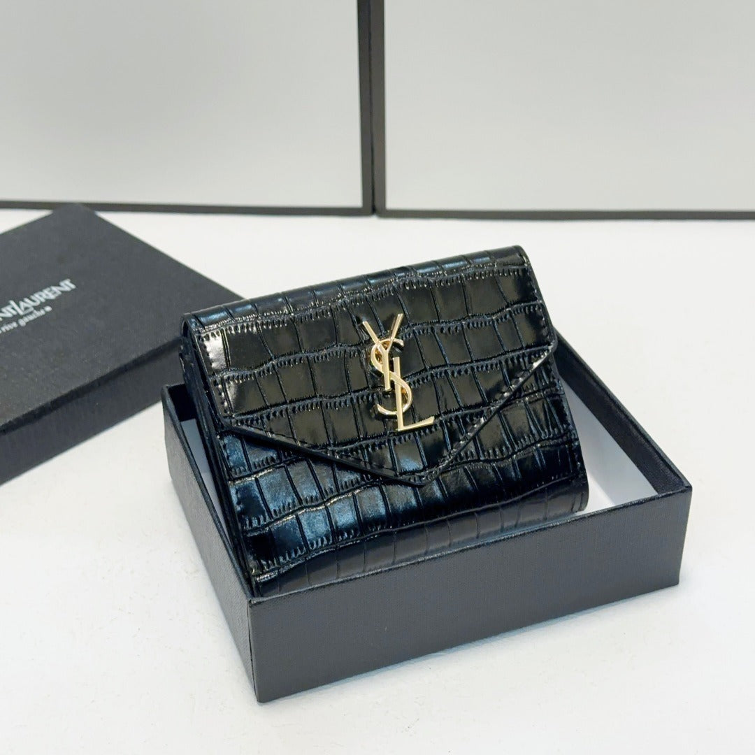 Saint Laurent Black Leather Wallet