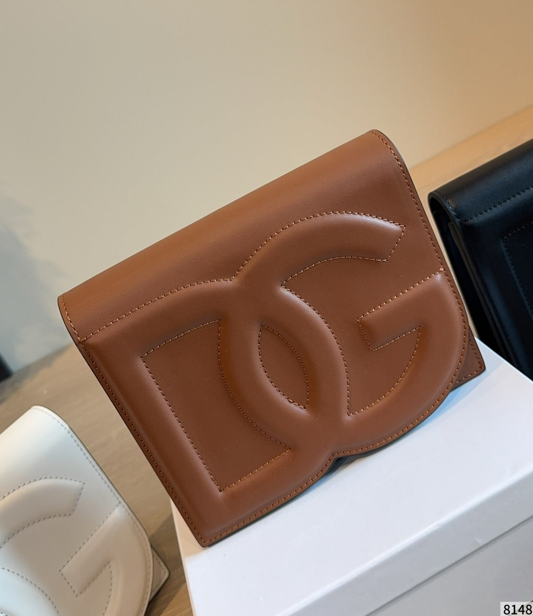 Dolce & Gabbana Calfskin Leather Logo Crossbody Bag