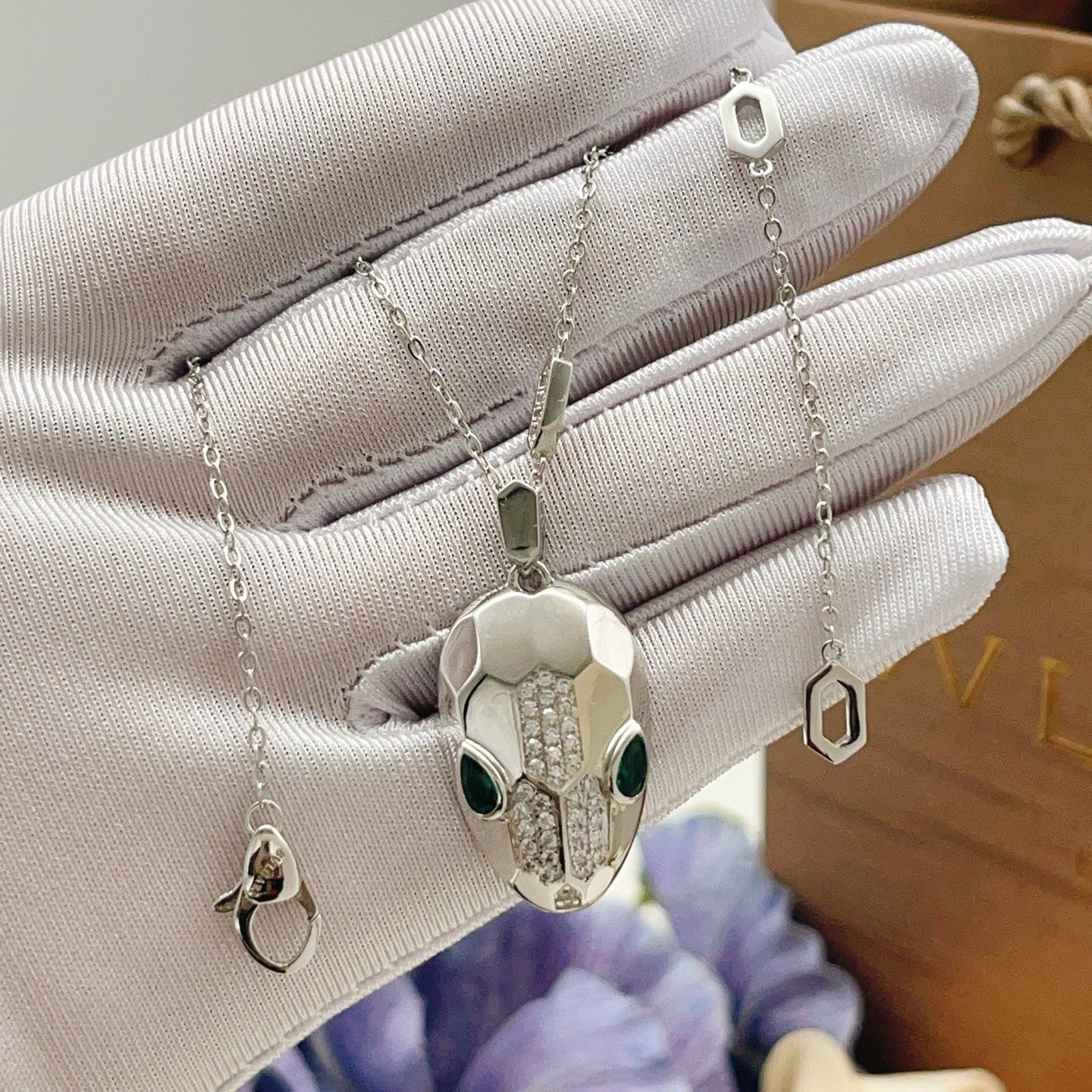 Bvlgari Silver Brass Serpent Necklace