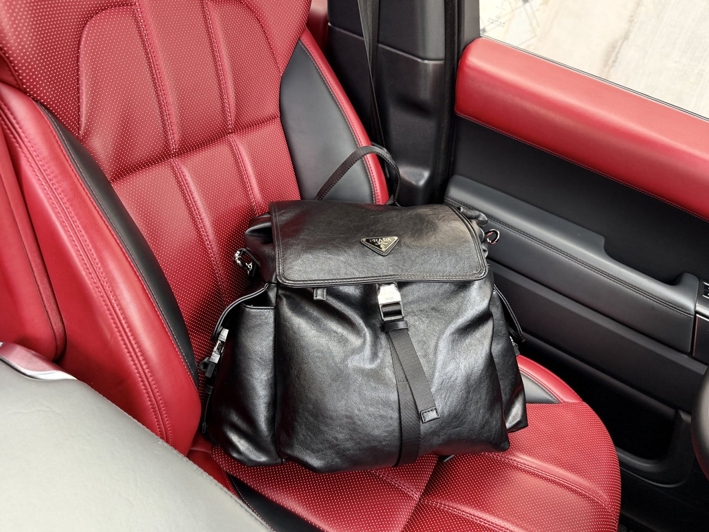 Prada Black Logo Backpack