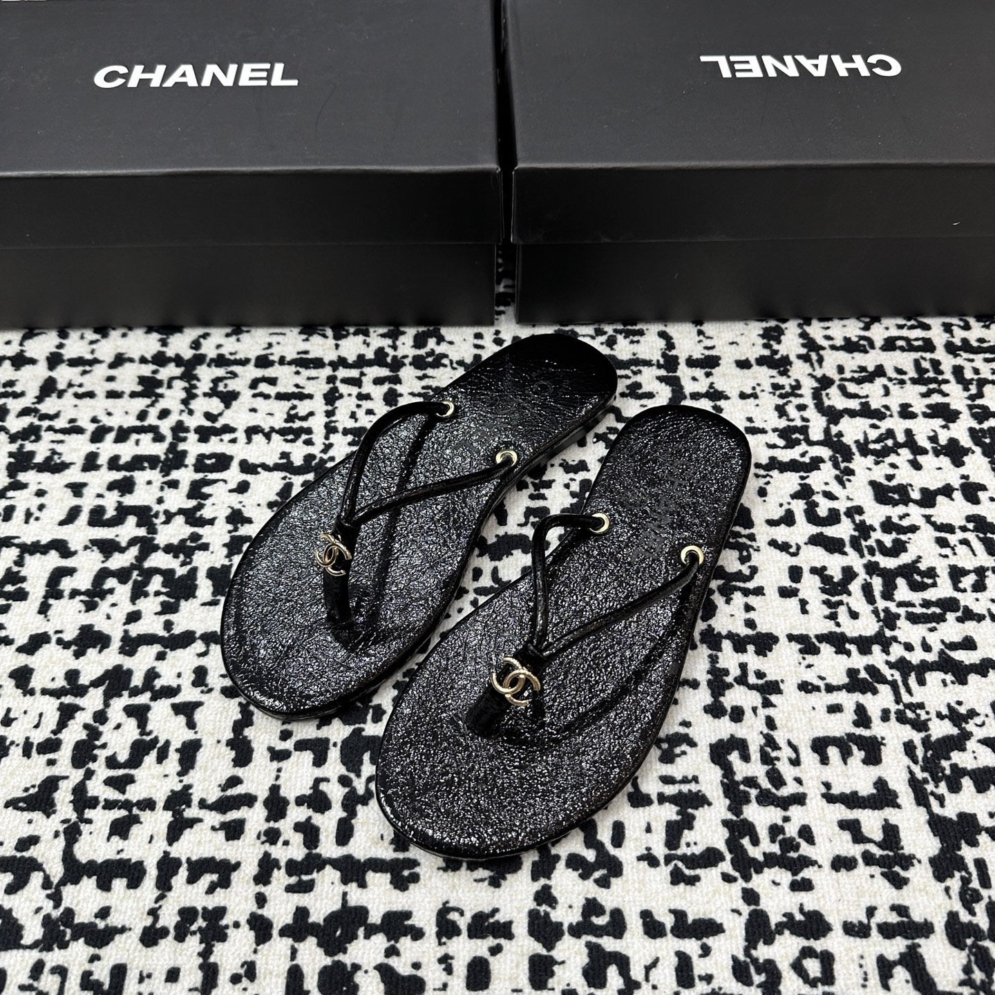 Chanel Lambskin Leather Slides