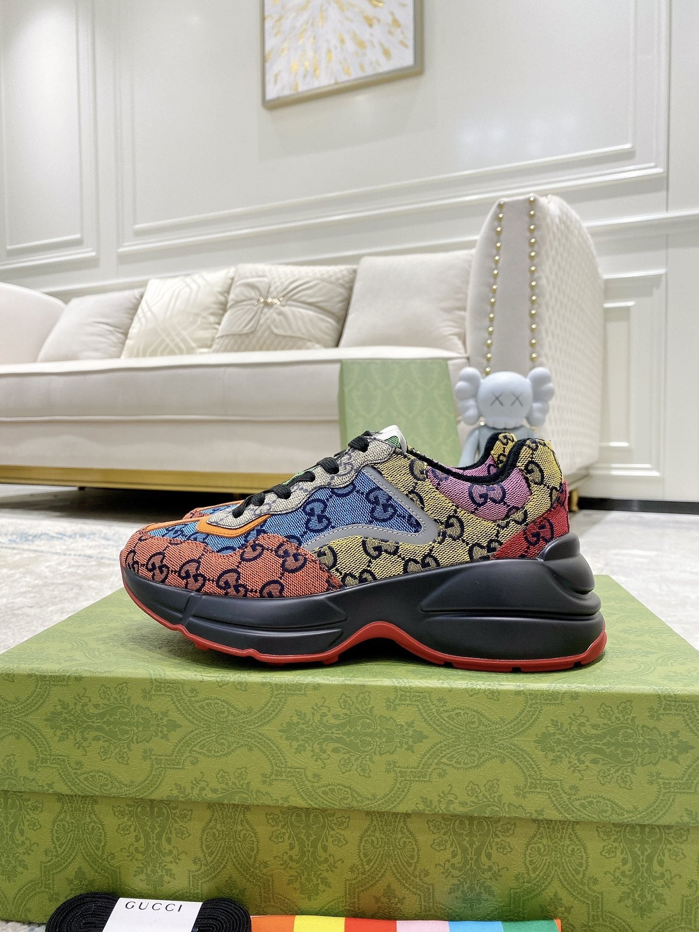 Gucci Lambskin Leather Logo Sneakers