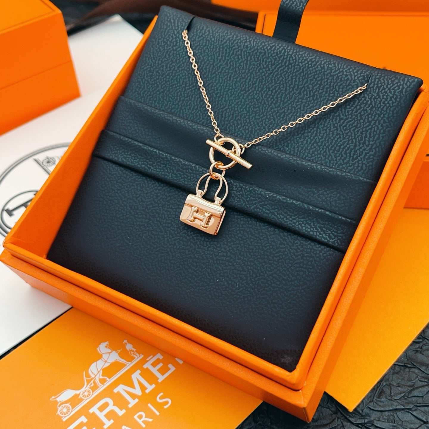 Hermes Brass Necklace