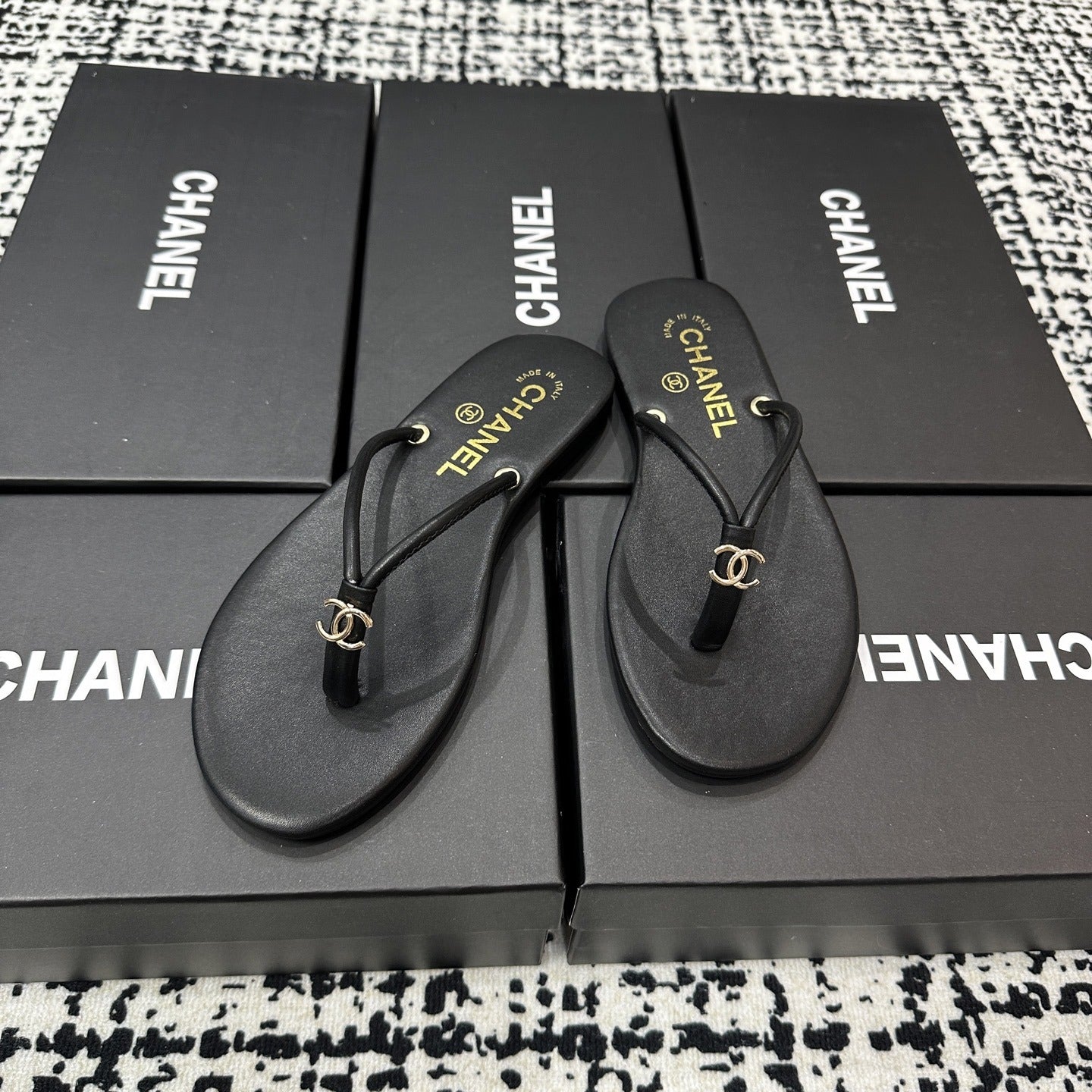 Chanel Lambskin Leather Slides