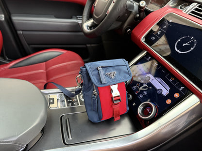 Prada Red Nylon & Leather Logo Shoulder Bag
