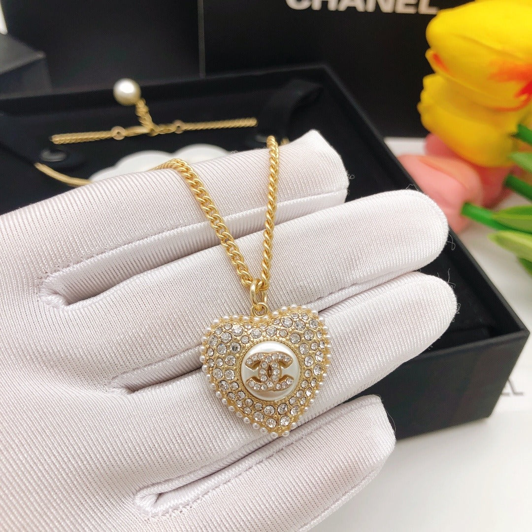 Chanel Black Heart Necklace
