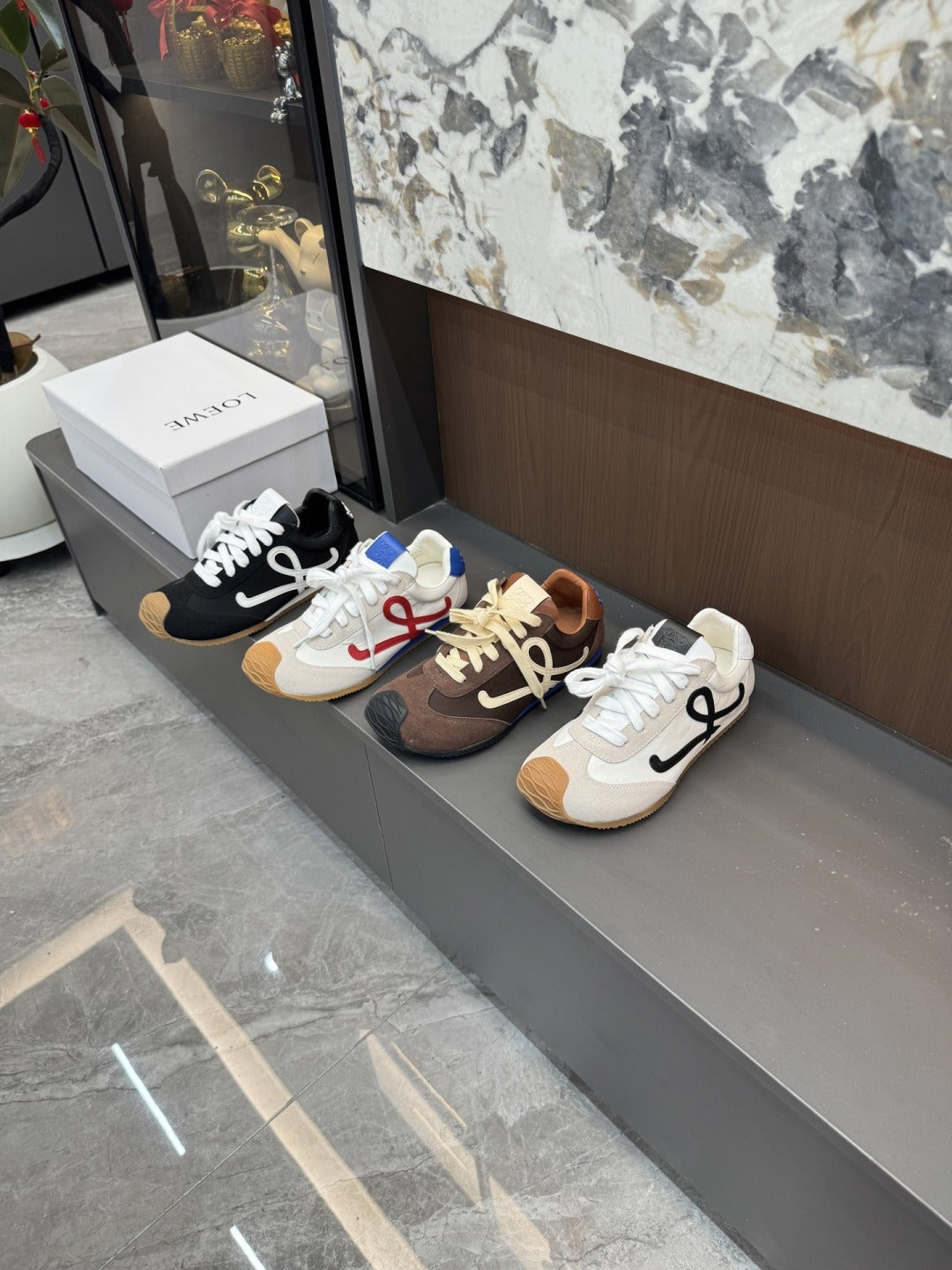 Loewe Black Nylon & Lambskin Leather Shoes