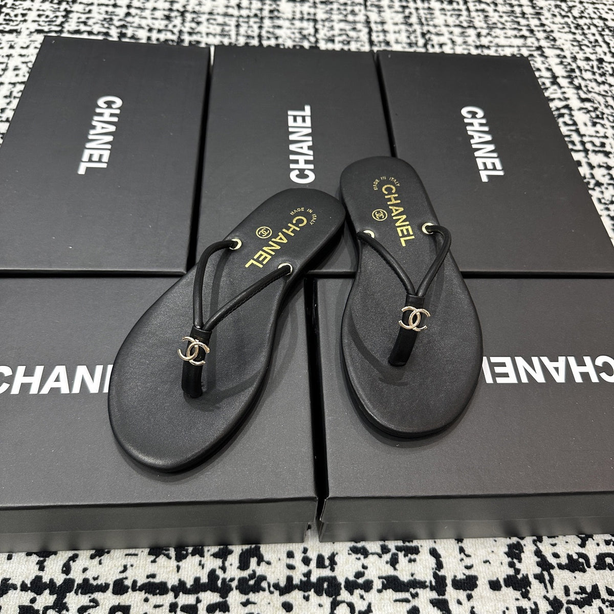 Chanel Lambskin Leather Slides