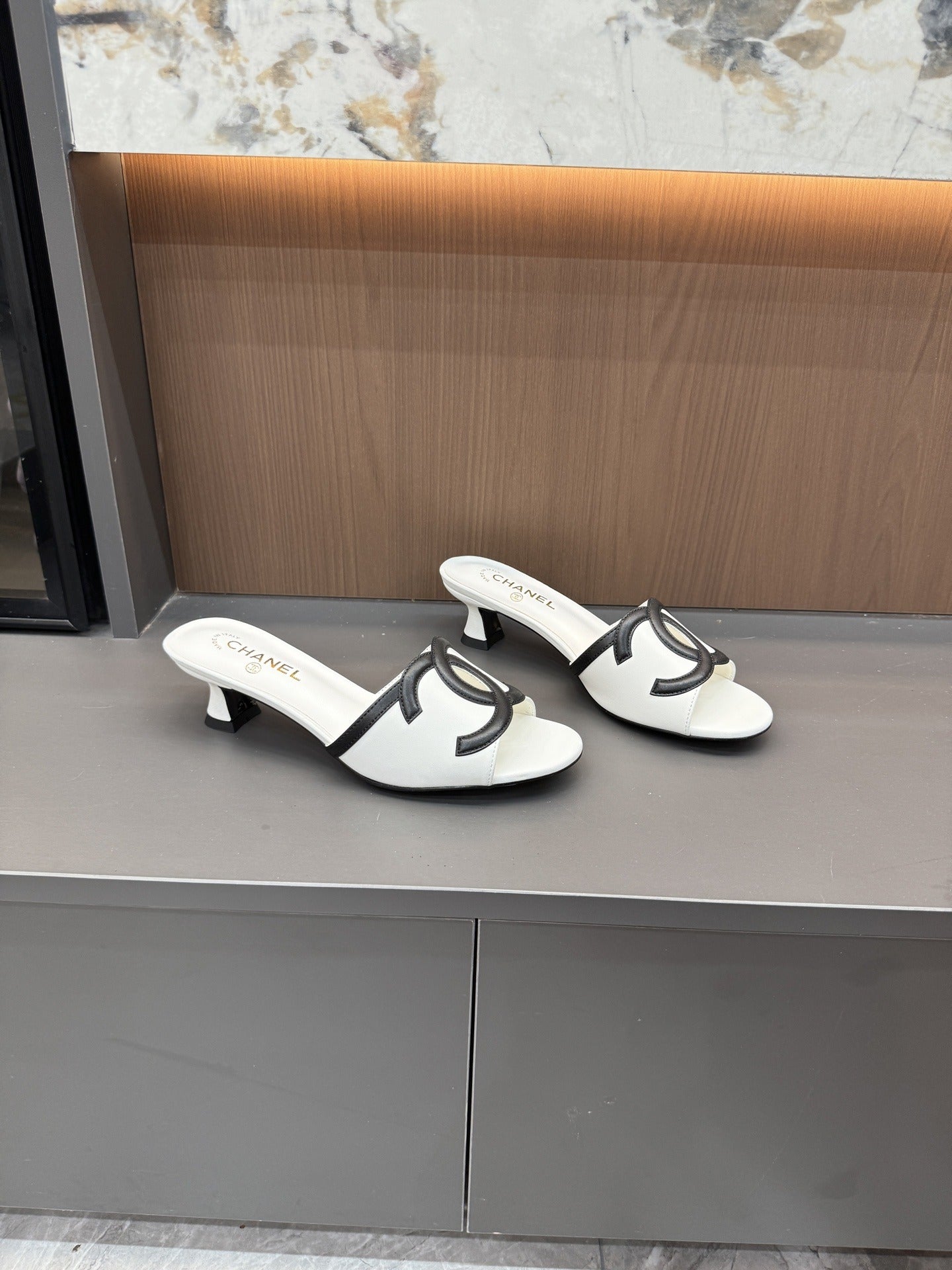 Chanel Lambskin Leather Openwork Slides