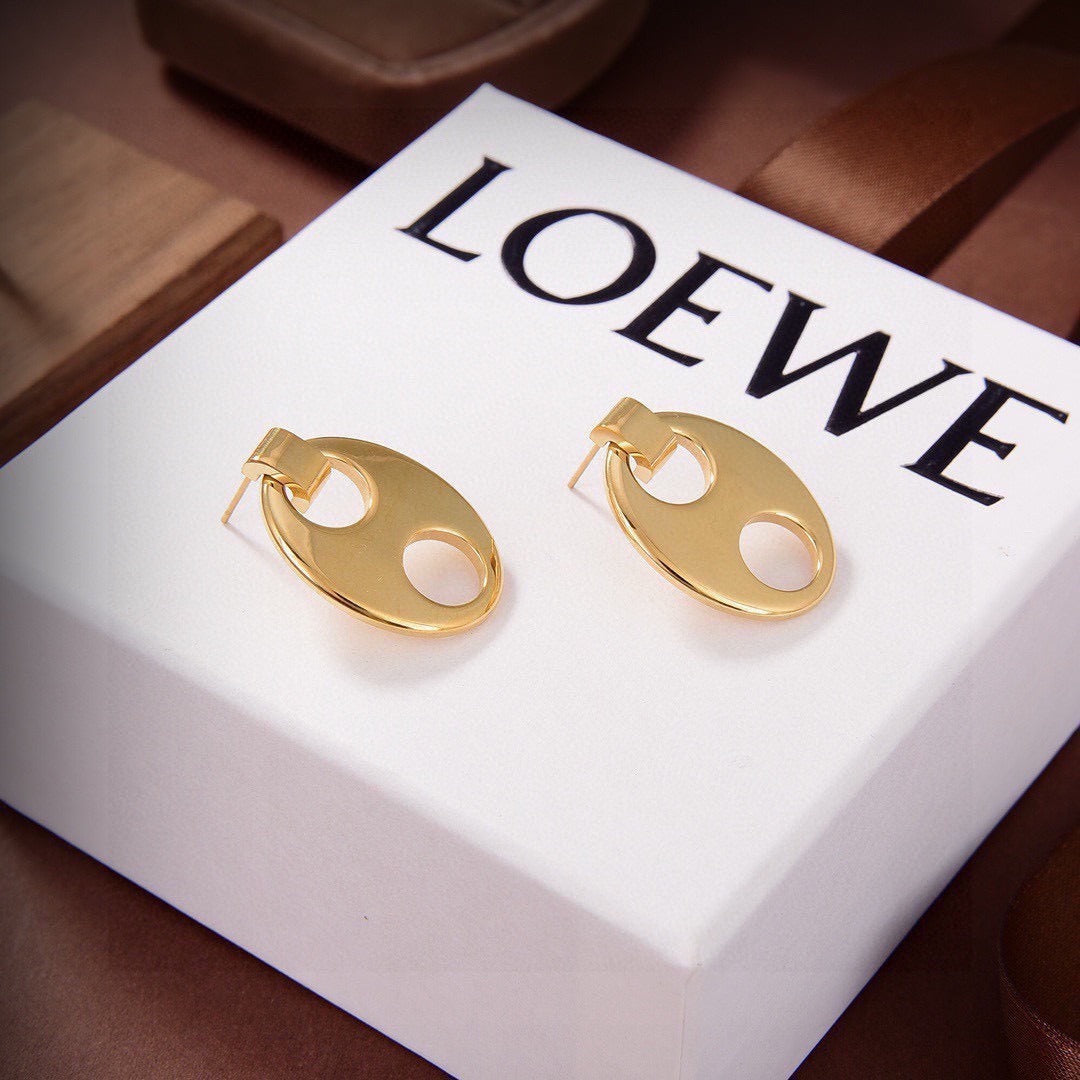 Loewe Brass Logo Earrings