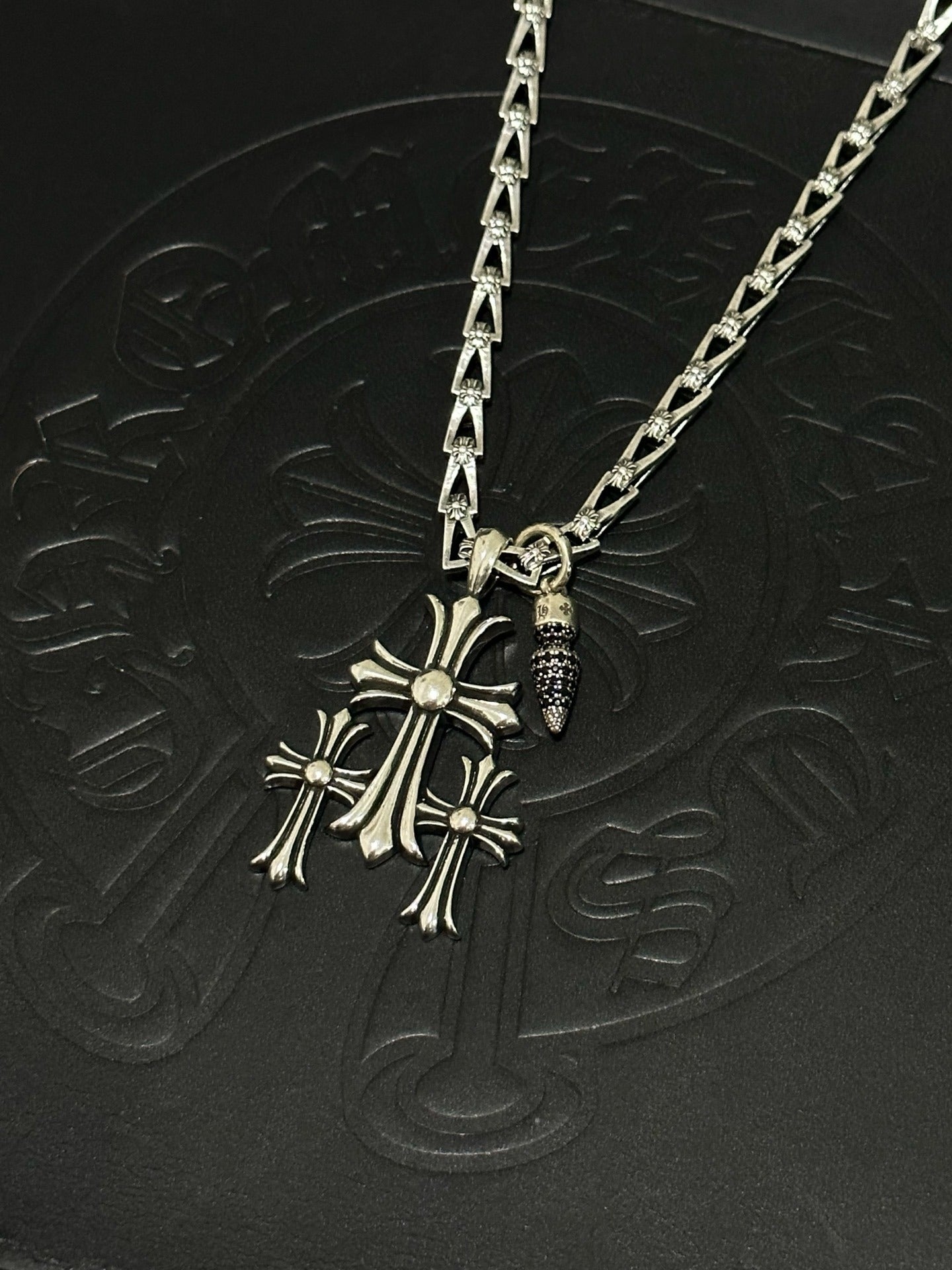 Chrome Hearts Sterling Silver Cross Necklace