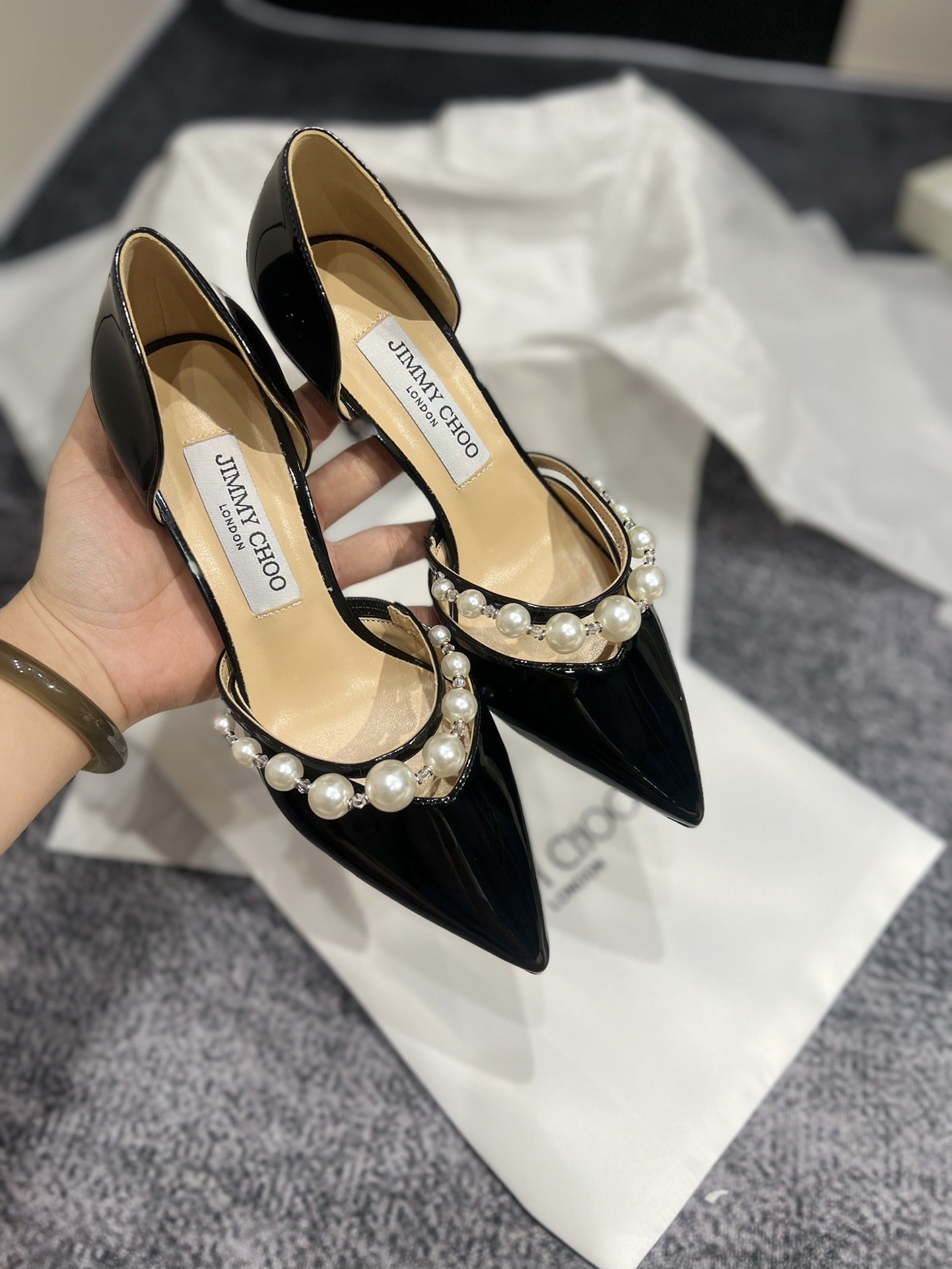 Jimmy Choo Black Pearl Heels
