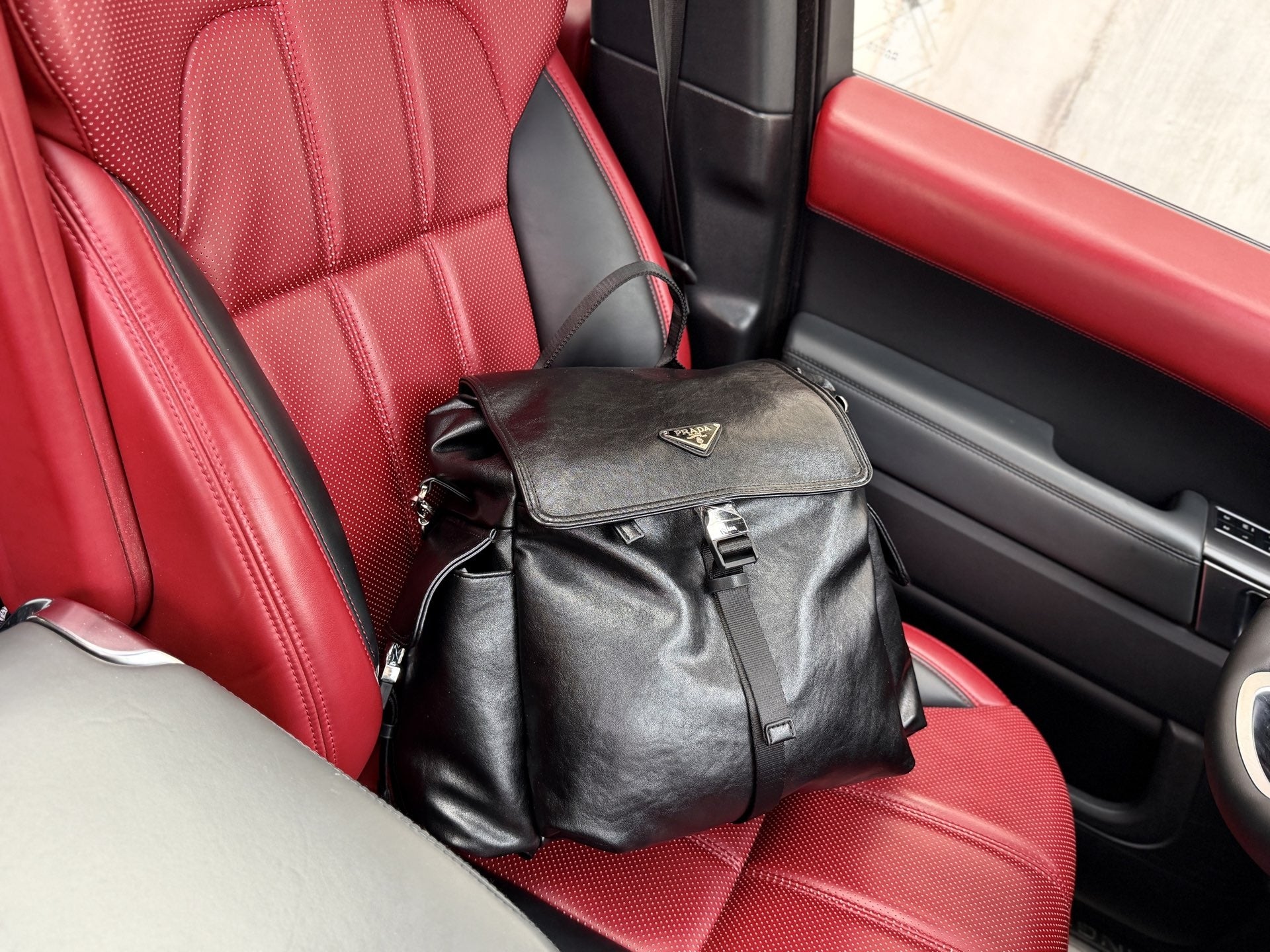 Prada Black Logo Backpack