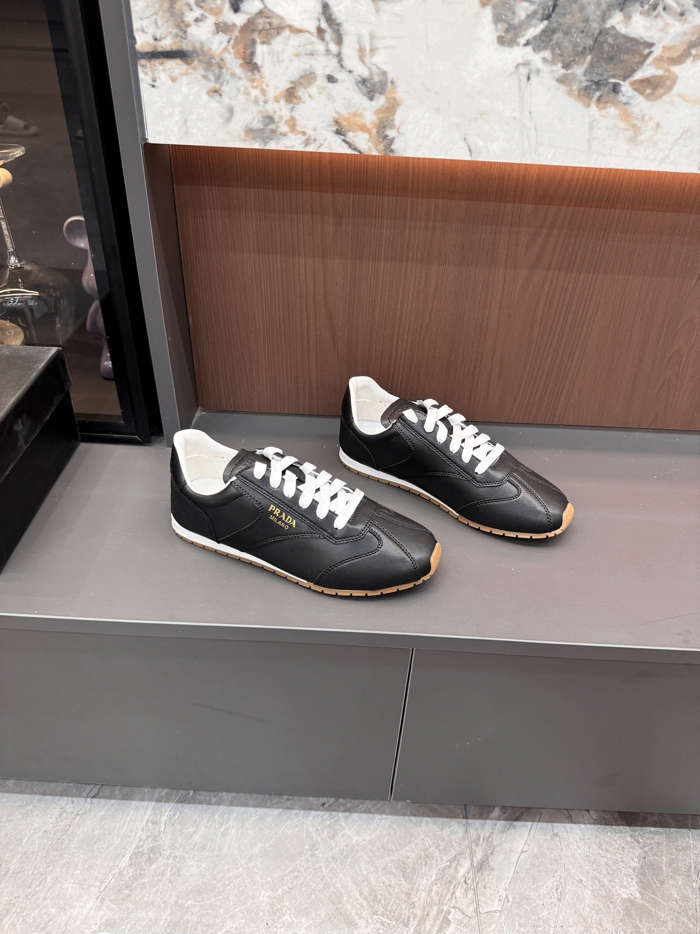 Prada Lambskin Leather Sneakers