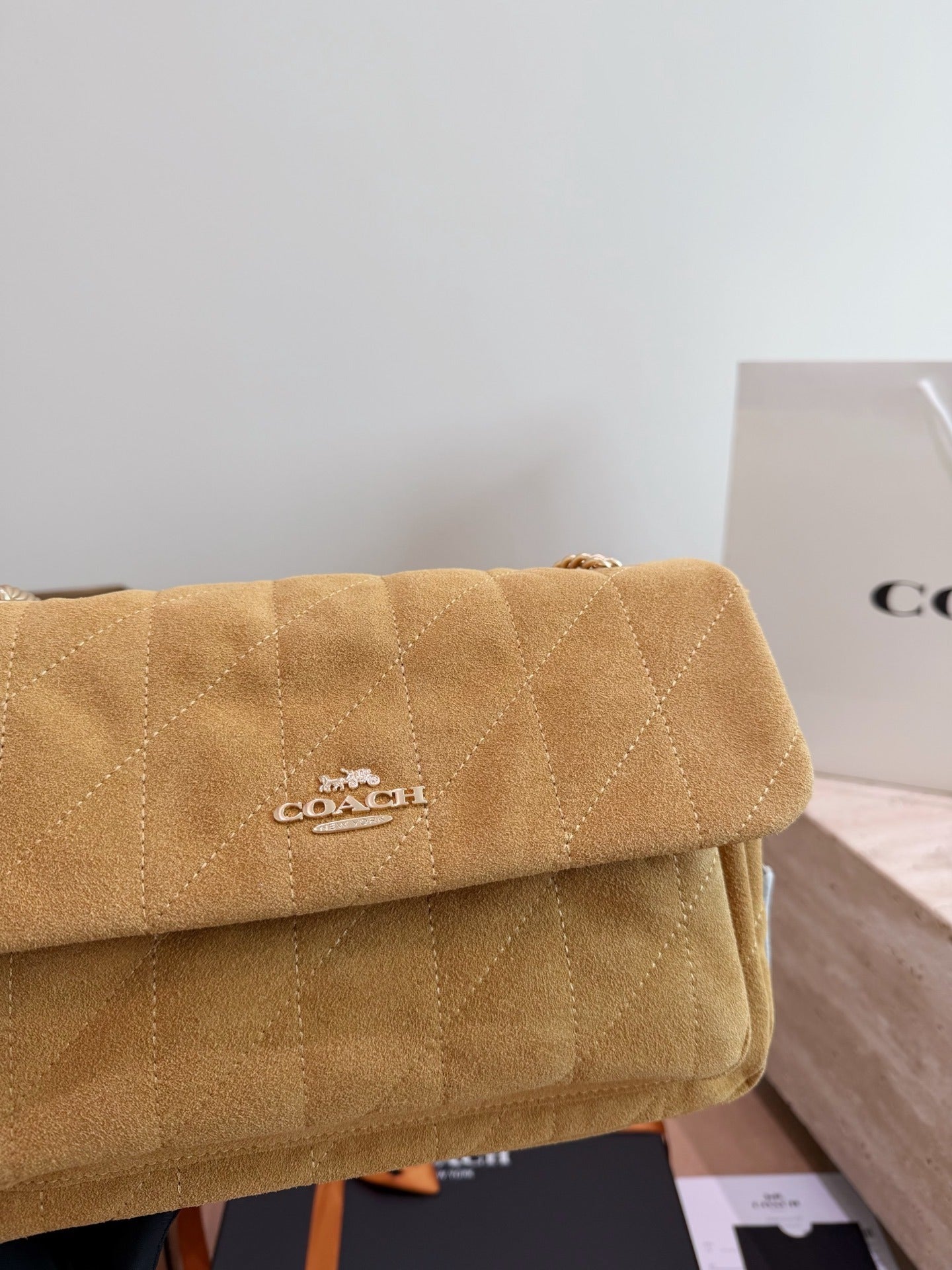 Coach Suede Chain Handbag