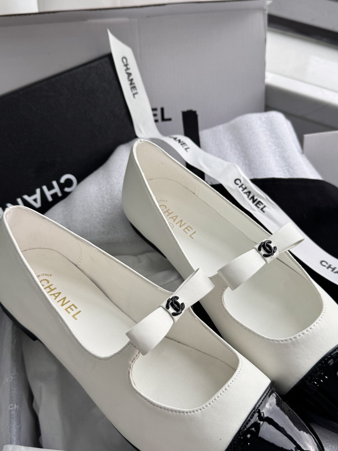 Chanel Patent Leather Bow Shoes