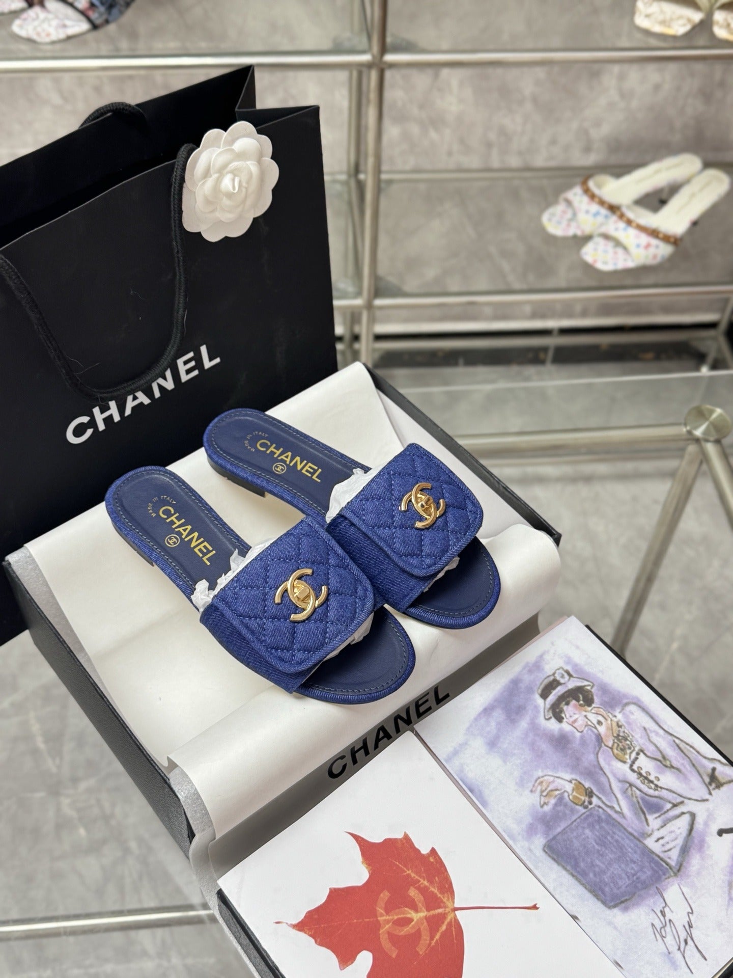 Chanel Lambskin Leather Slides