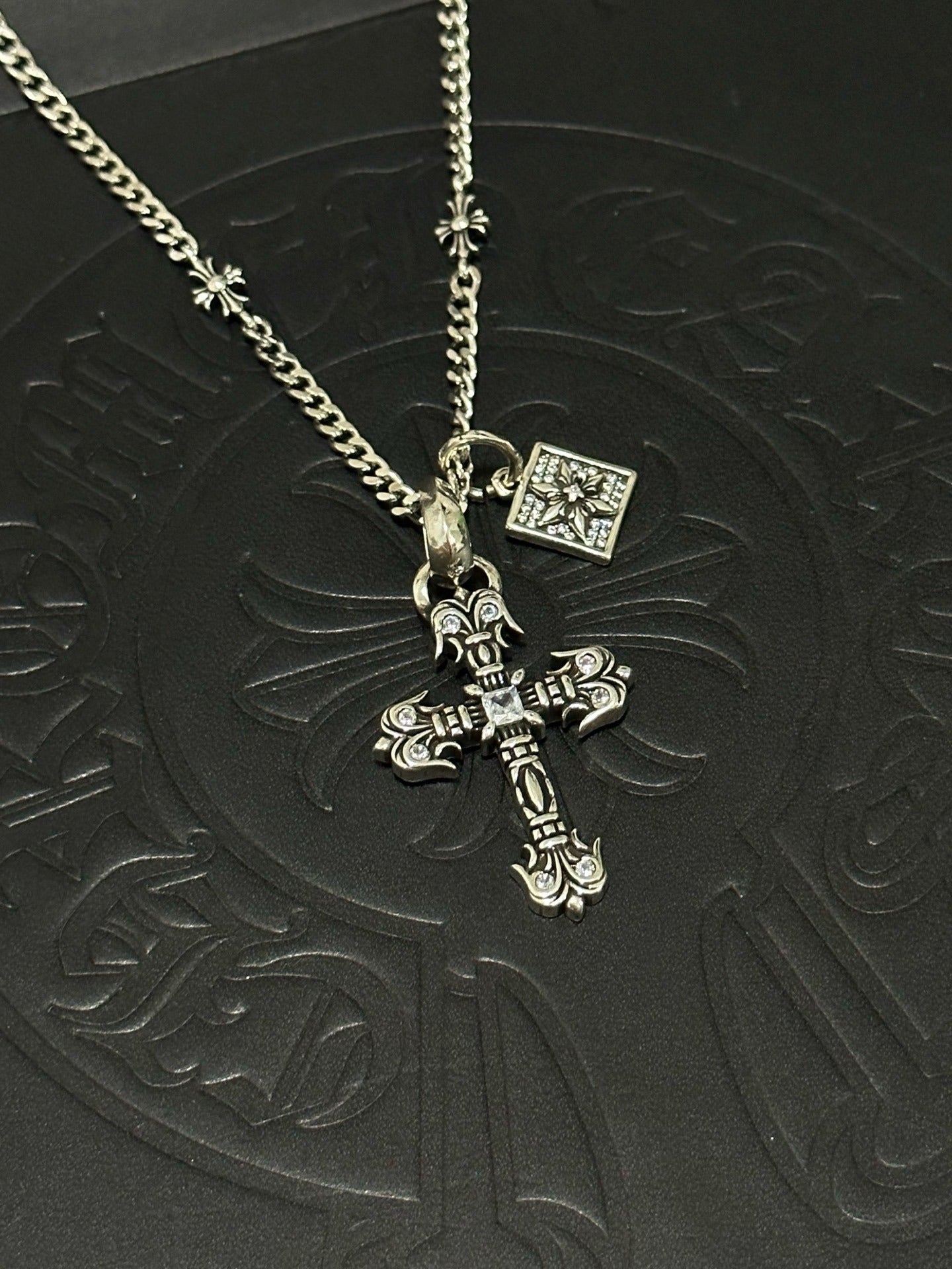 Chrome Hearts Sterling Silver Cross Necklace