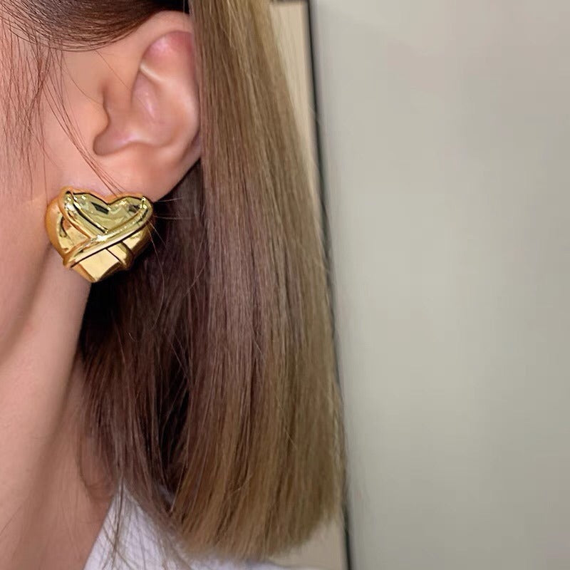 Saint Laurent Brass Heart Earrings