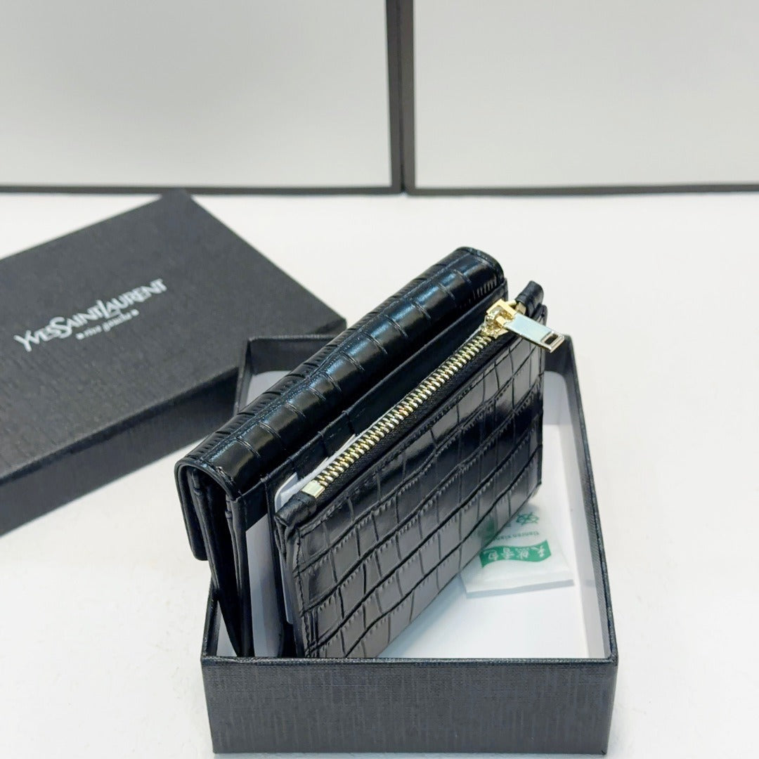 Saint Laurent Black Leather Wallet