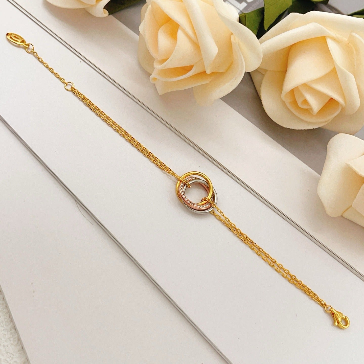 Cartier Gold Brass Colorblock Bracelet