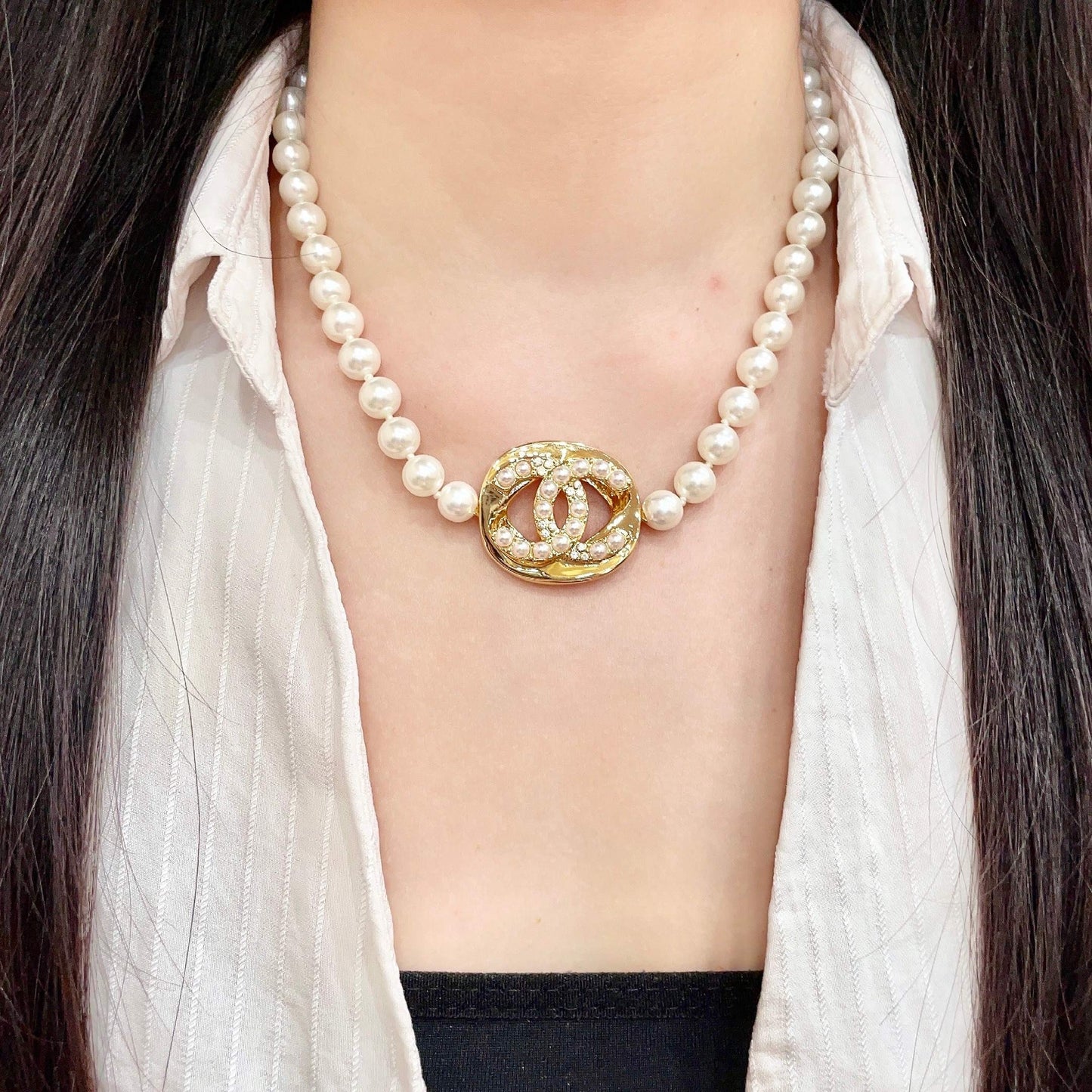 Chanel Logo Necklace