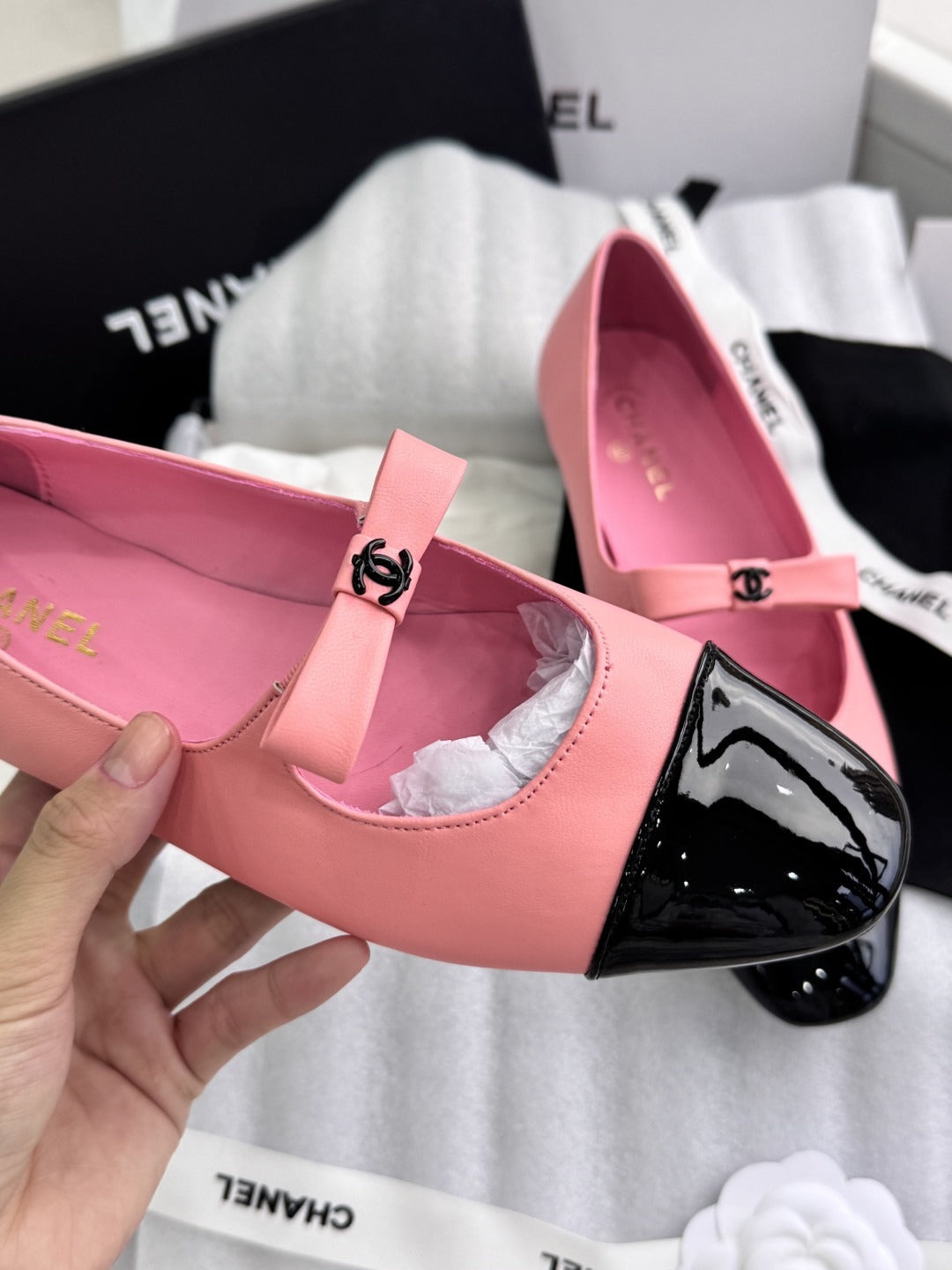 Chanel Patent Leather Bow Shoes