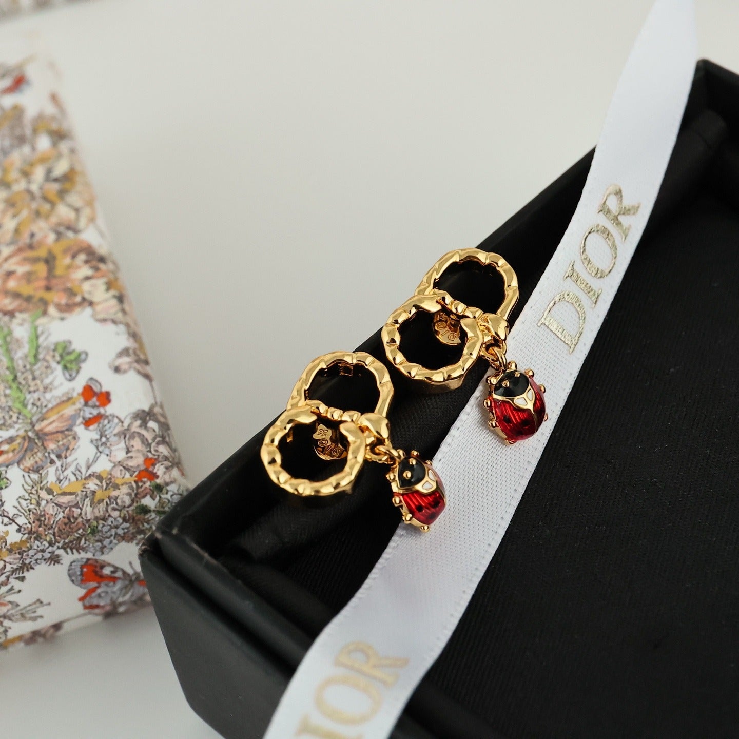 Dior Black Enamel Earrings
