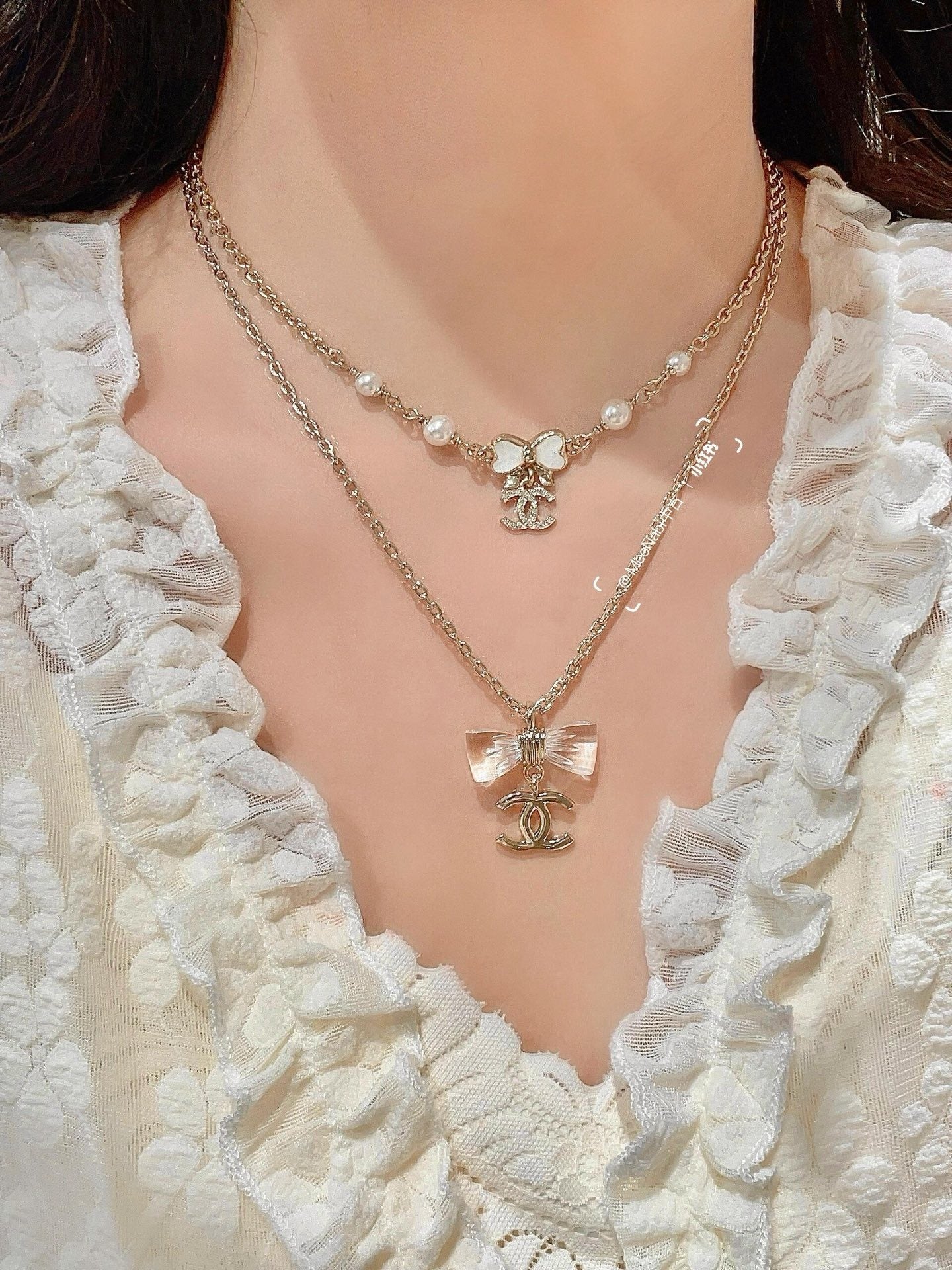 Chanel Brass Bow Necklace