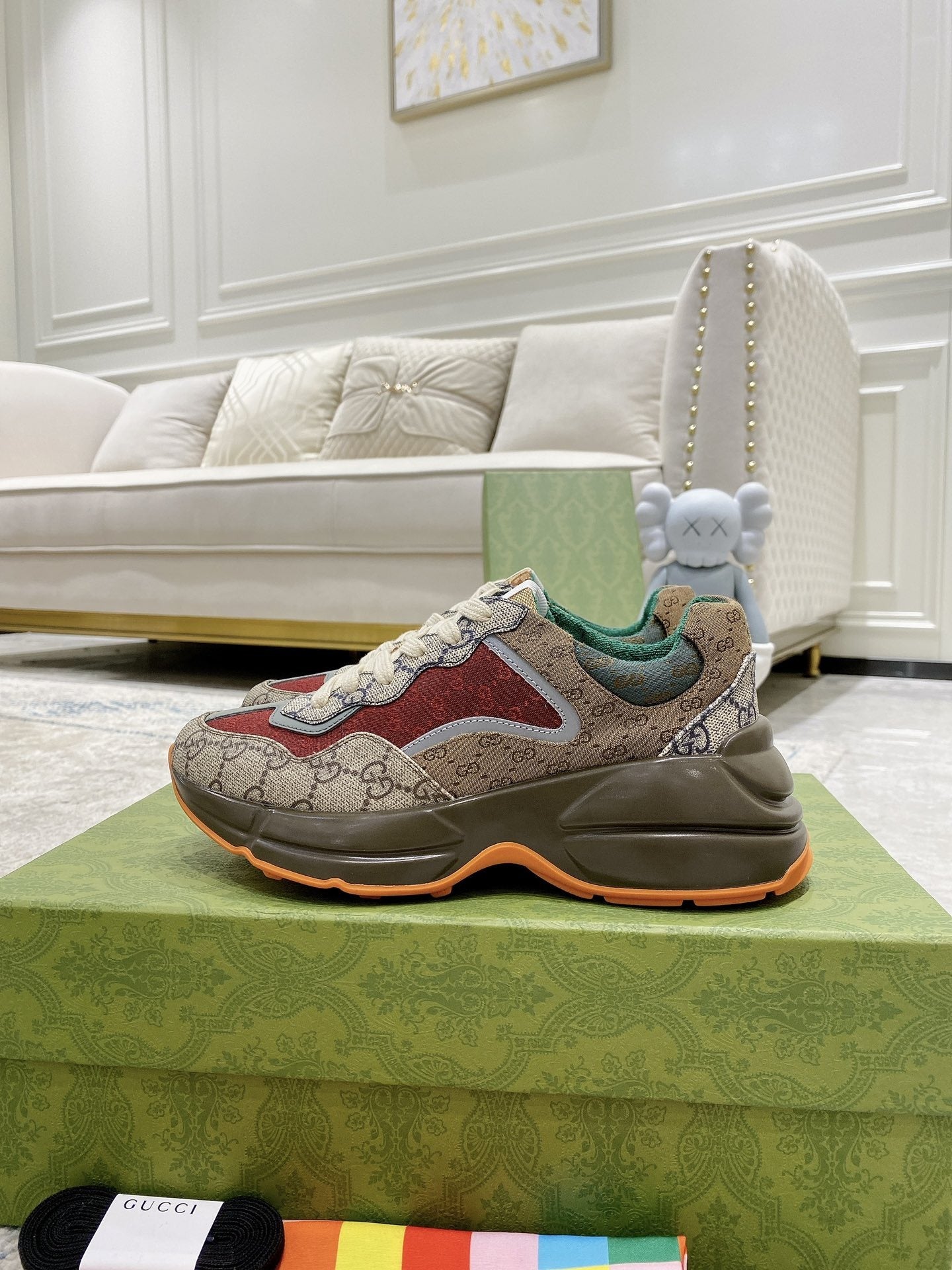 Gucci Lambskin Leather Logo Sneakers