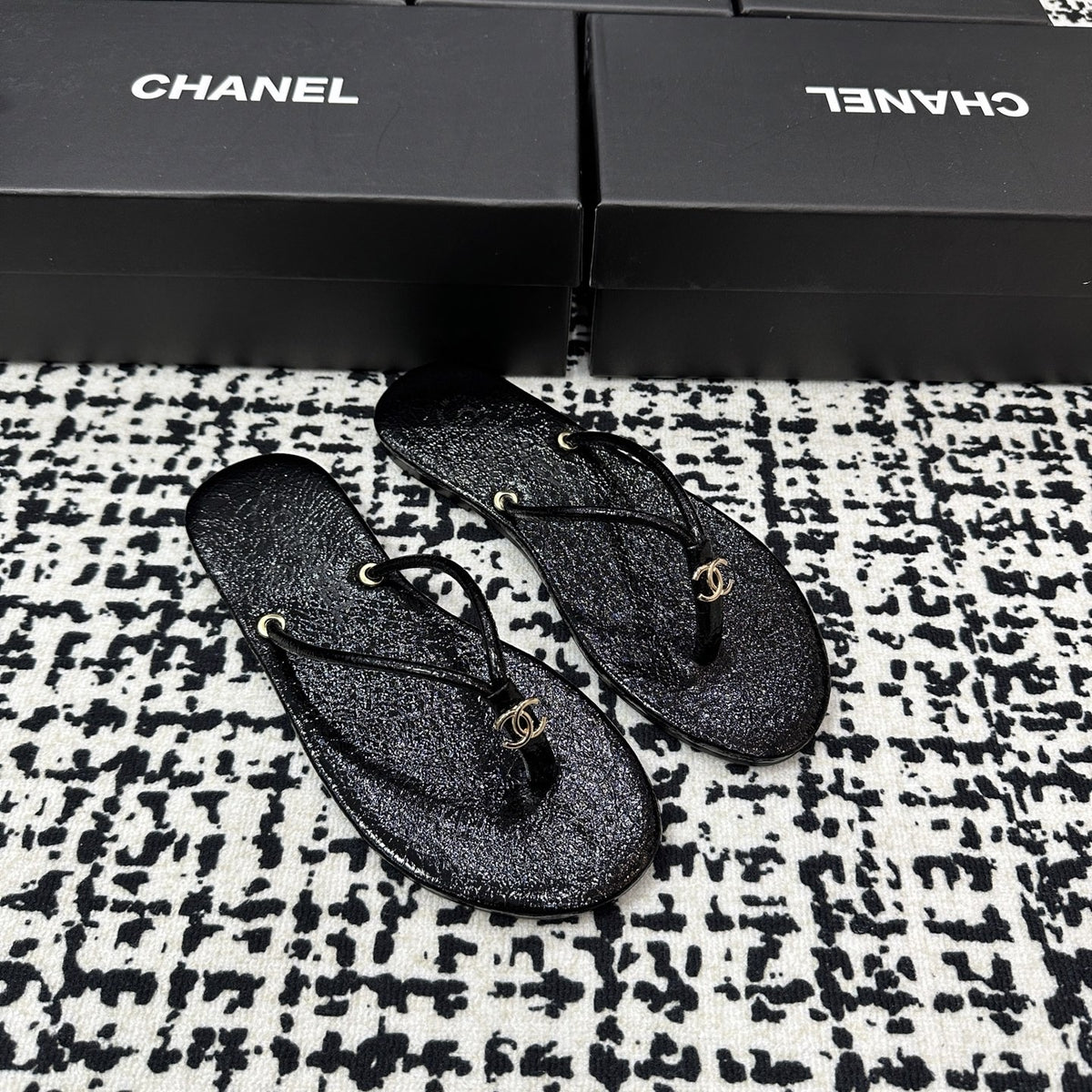 Chanel Lambskin Leather Slides