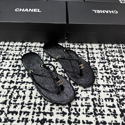 Chanel Lambskin Leather Slides