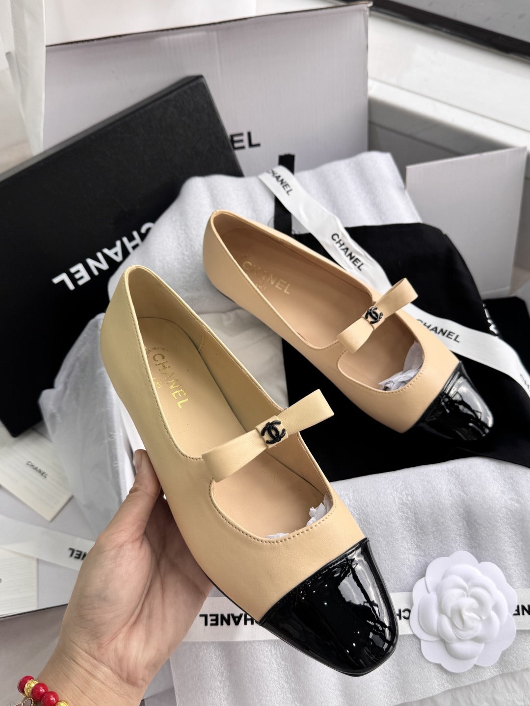Chanel Patent Leather Bow Shoes