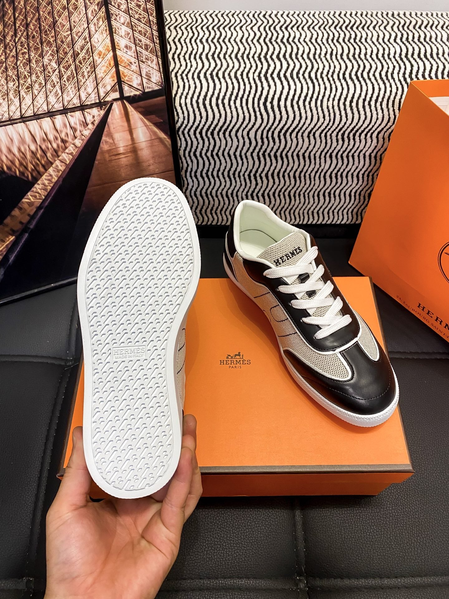 Hermes Black Sneakers