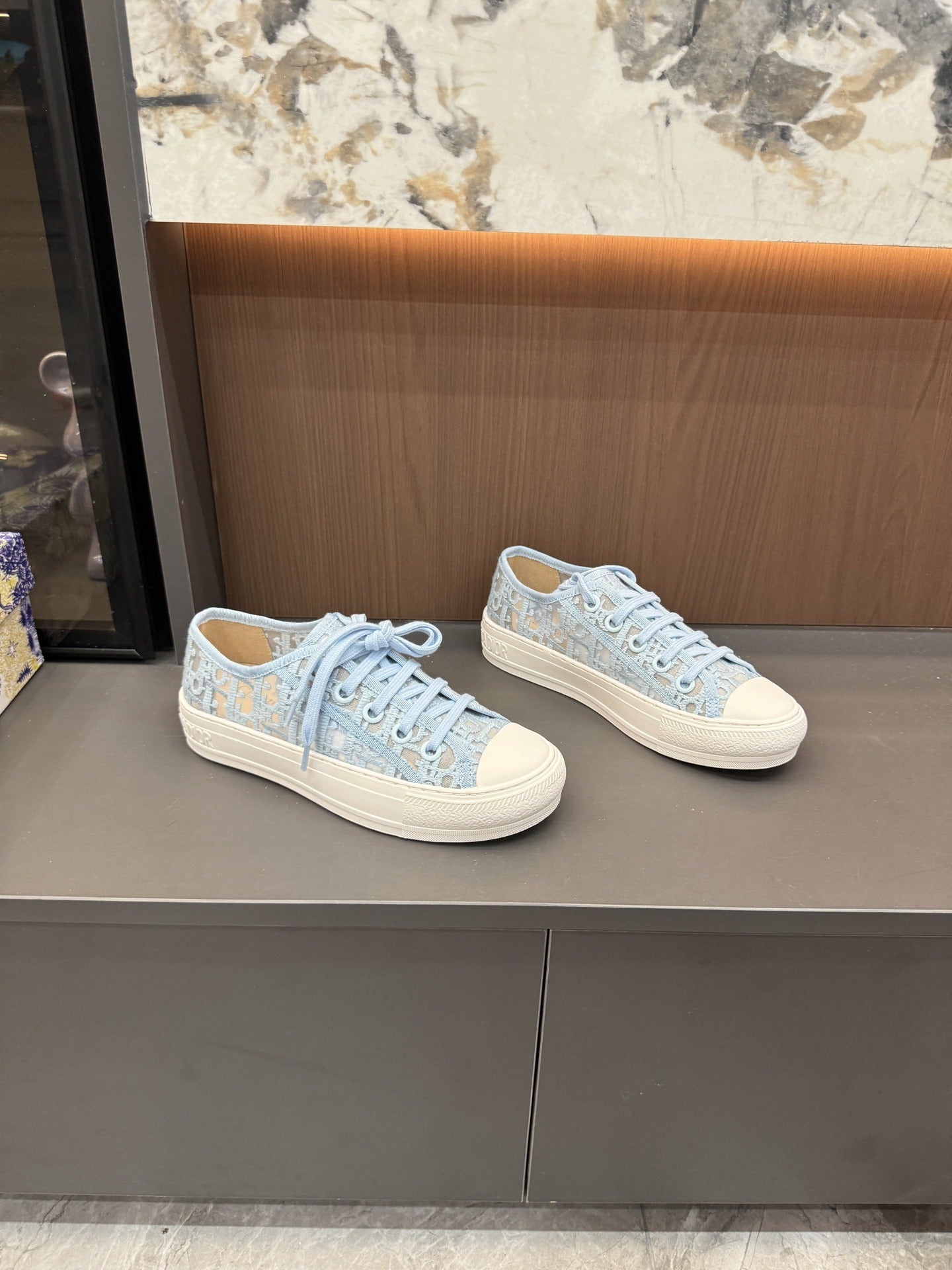 Dior Women Cotton & Lambskin Leather Embroidered Shoes