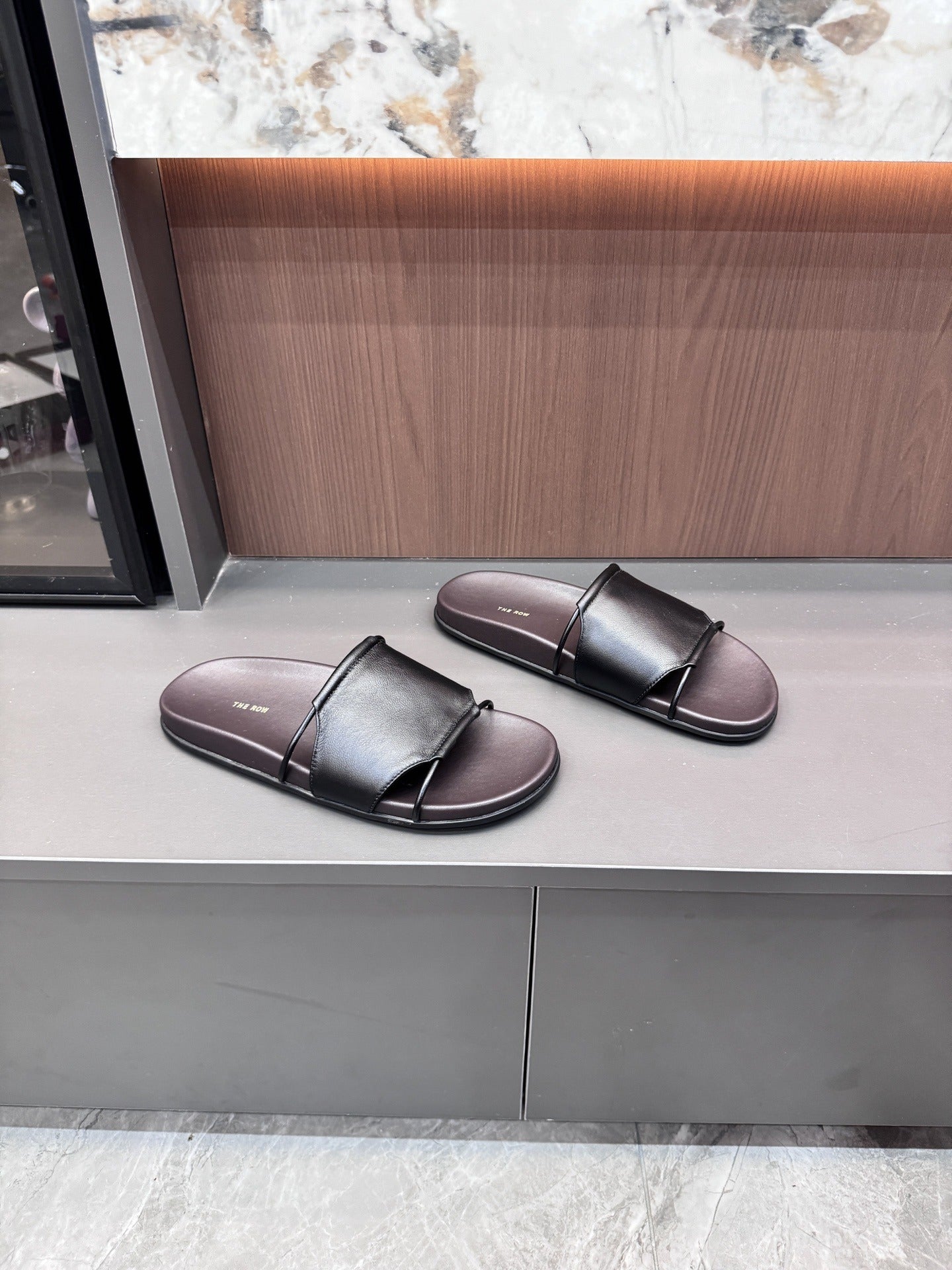 The Row Lambskin Leather Slides