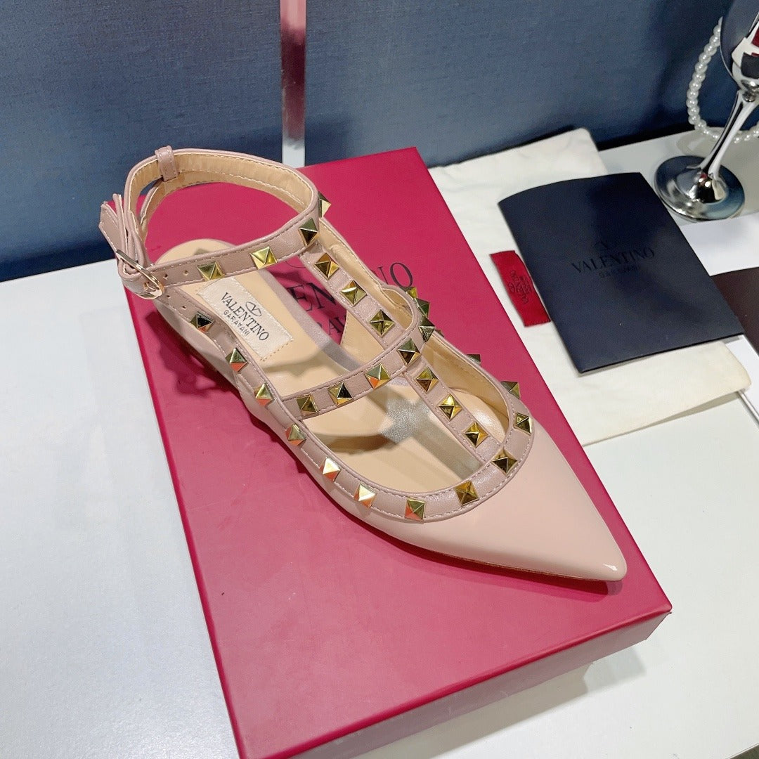 Valentino Lambskin Leather Pointed Toe Sandals
