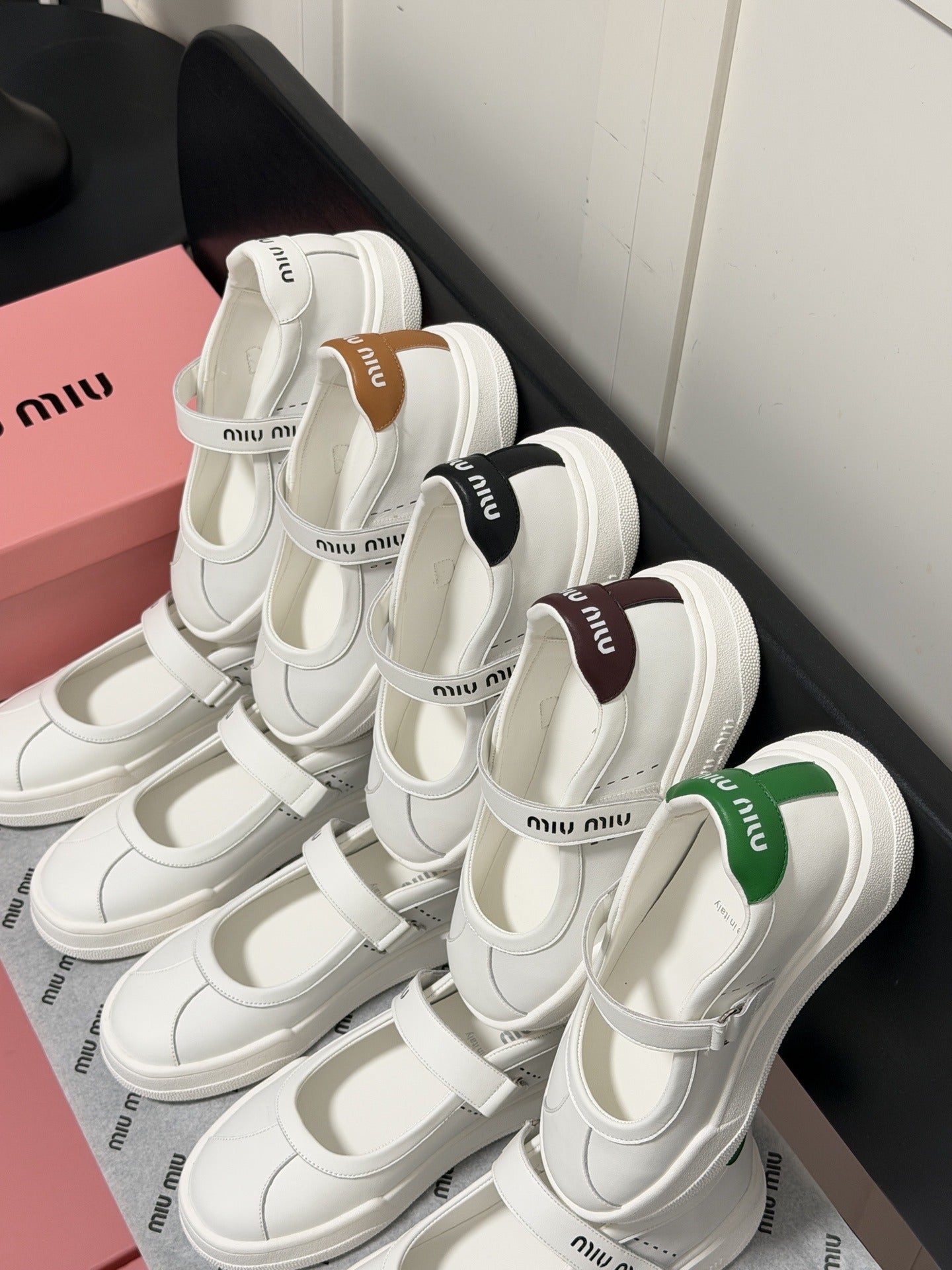 Miu Miu White Leather Logo Sneakers