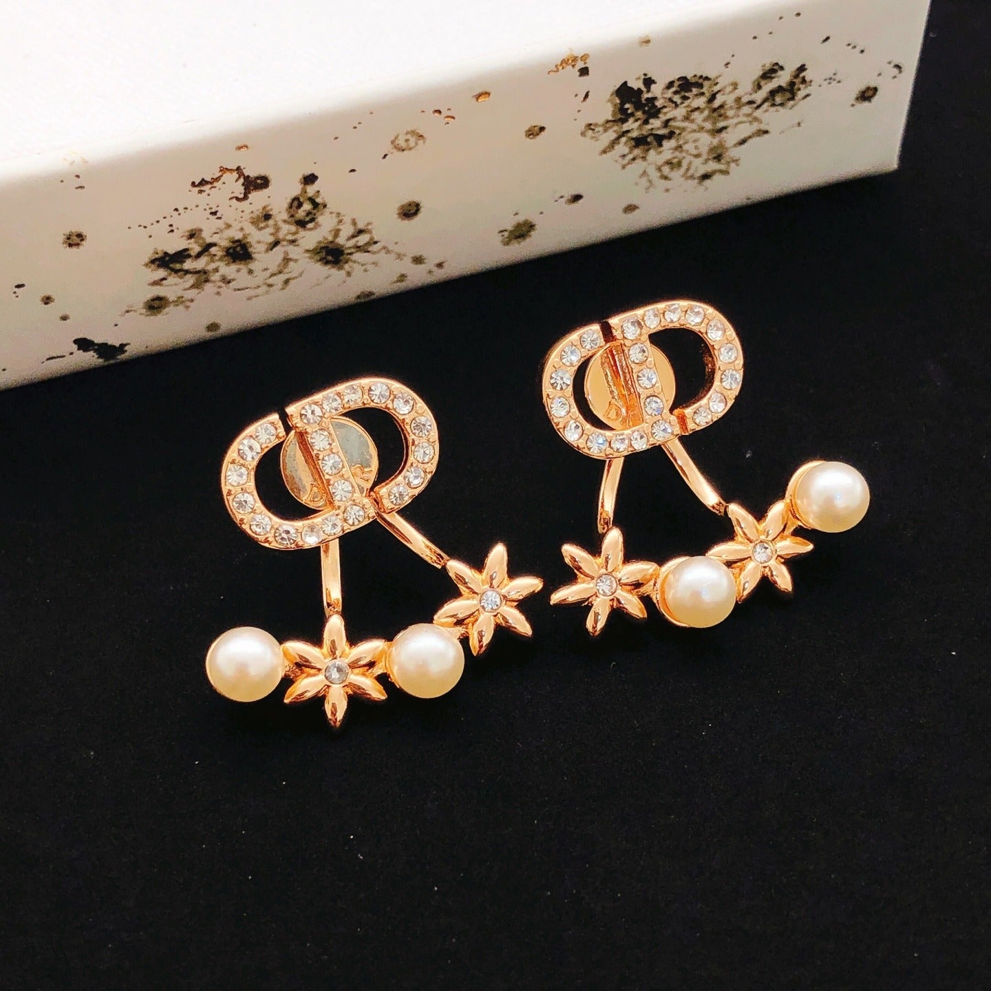 Dior Gold Brass Sunburst Earrings