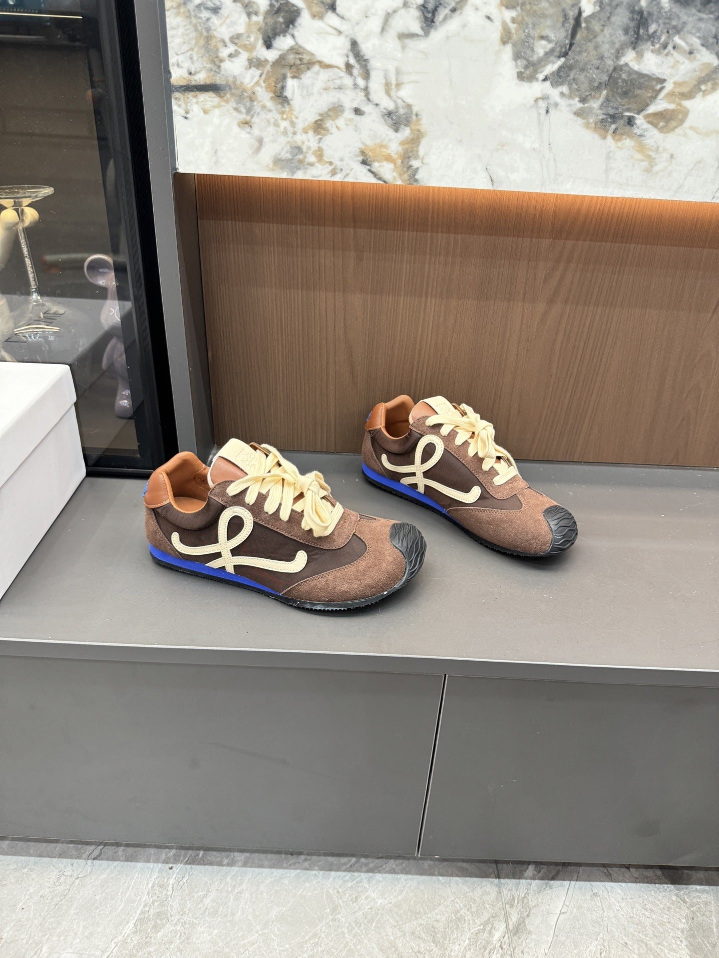 Loewe Black Nylon & Lambskin Leather Shoes