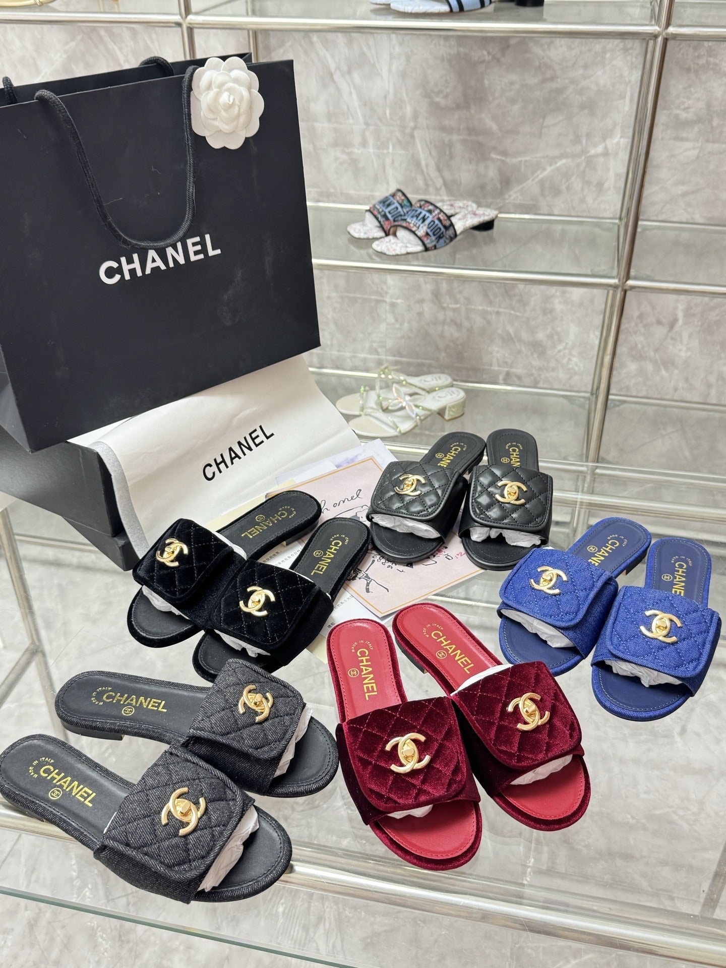 Chanel Lambskin Leather Slides