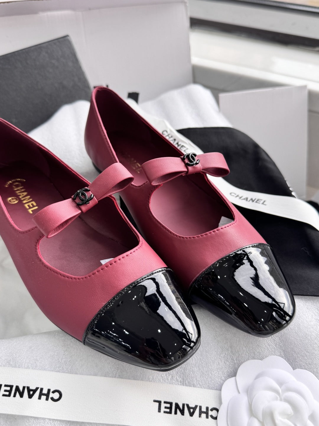 Chanel Patent Leather Bow Shoes