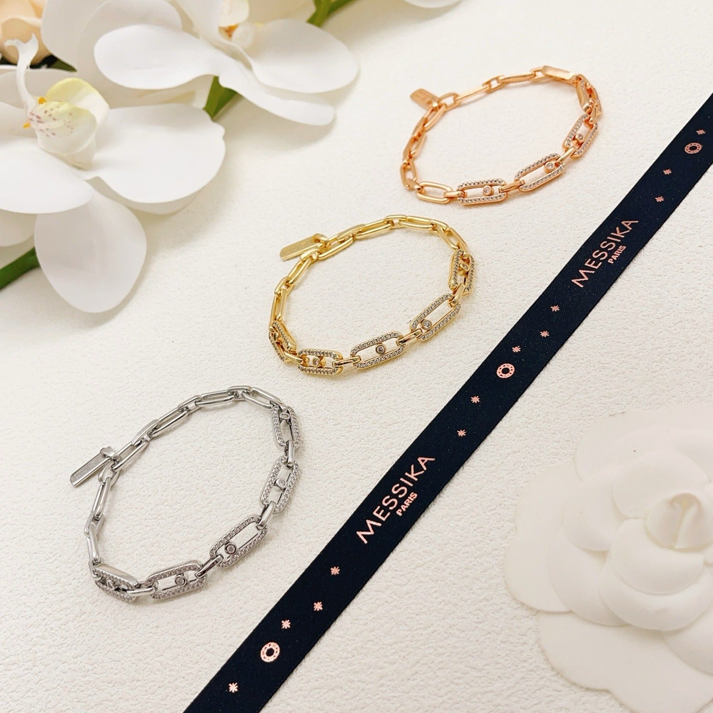 Messika Silver Brass Pave Bracelet