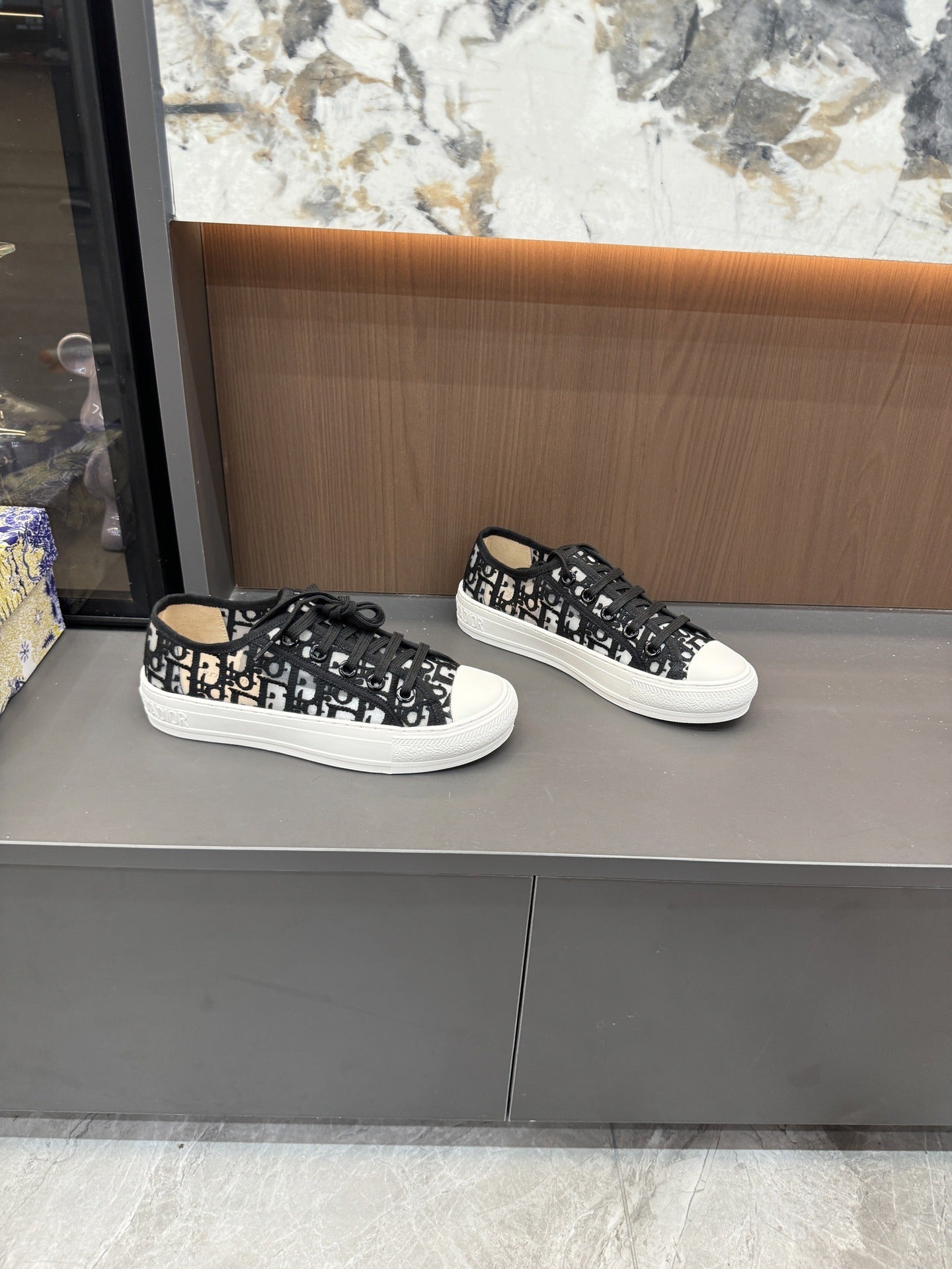 Dior Women Cotton & Lambskin Leather Embroidered Shoes