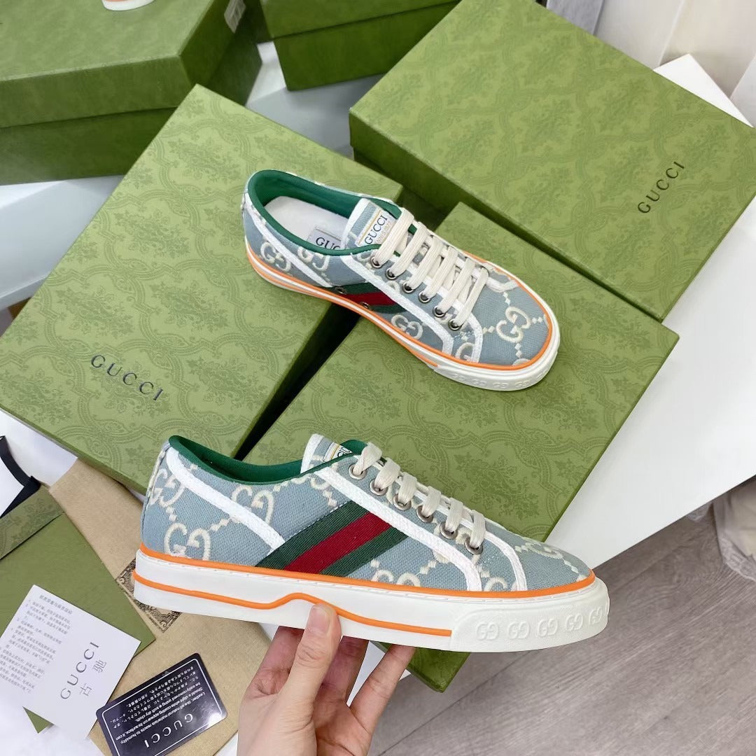 Gucci Canvas & Lambskin Leather Canvas Shoes